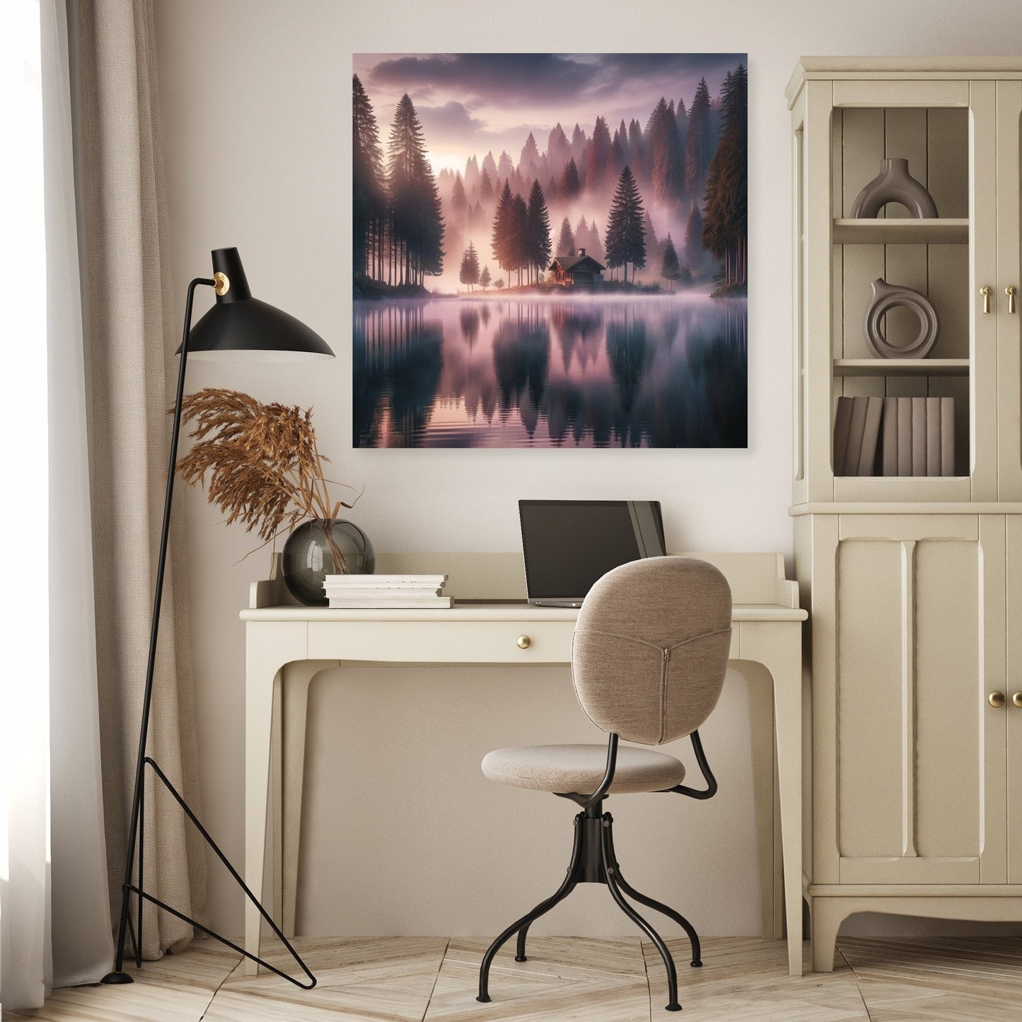 Dawn Lakeside Retreat Canvas