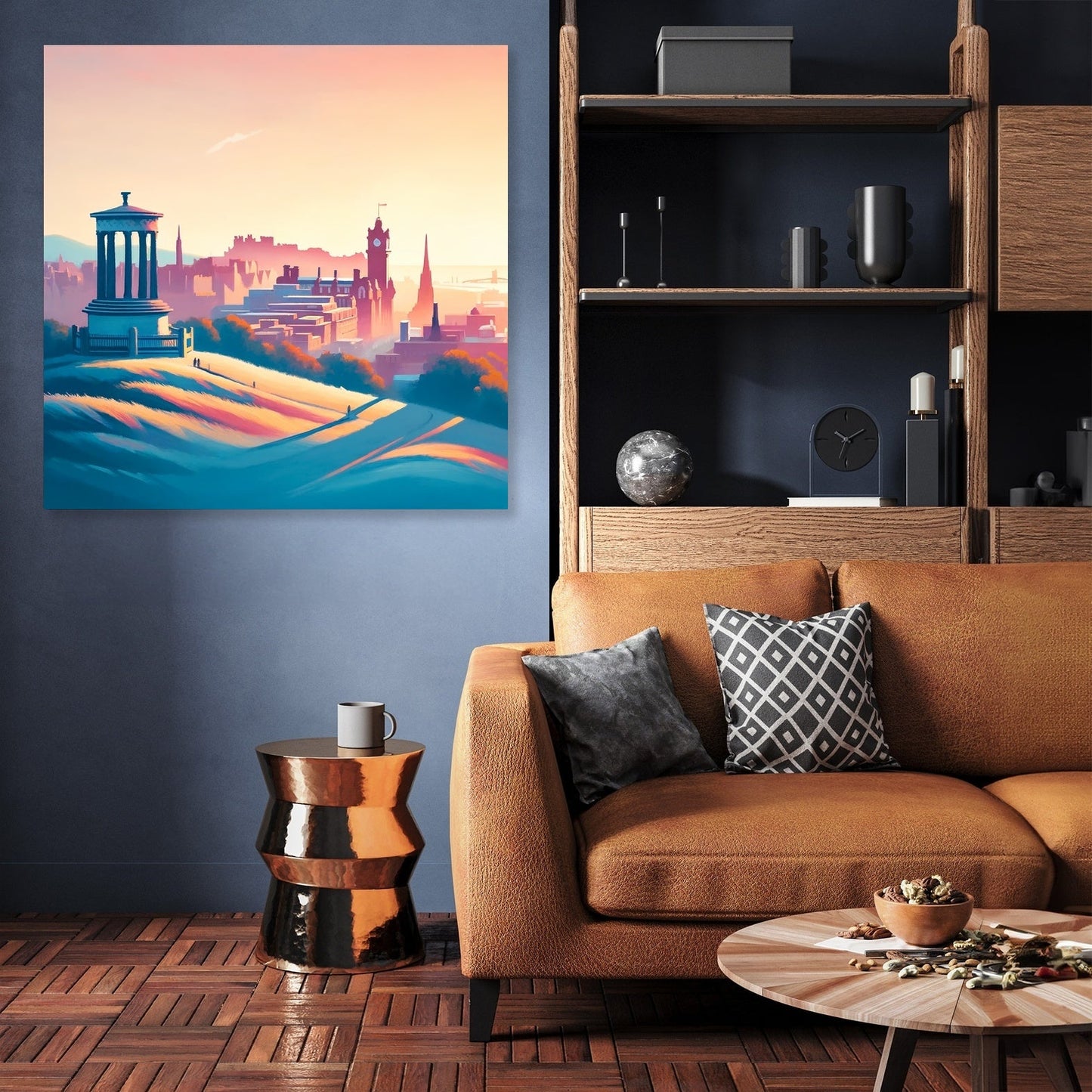 Edinburgh's Calton Hill Sunrise Minimalism Canvas