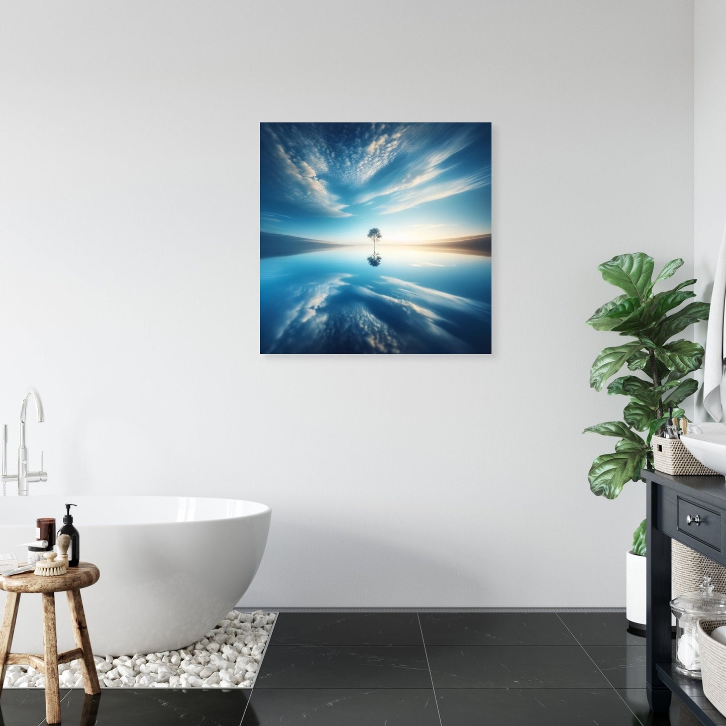Lake Reflection Tranquility Canvas