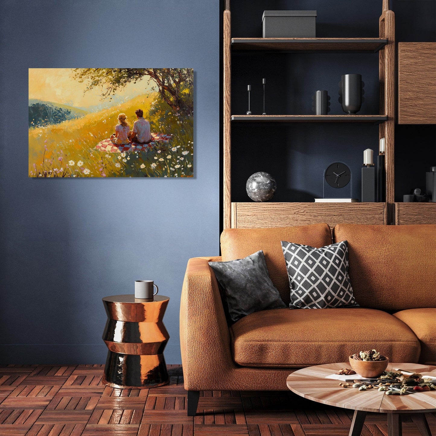 Romantic Meadow Picnic Canvas