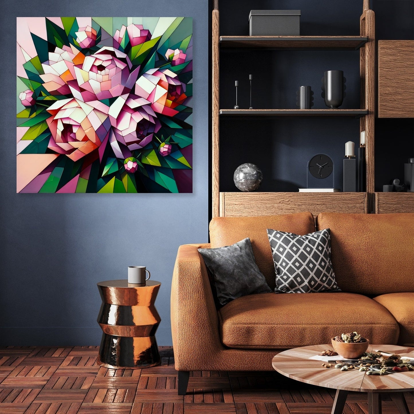 Peony Mosaic Canvas