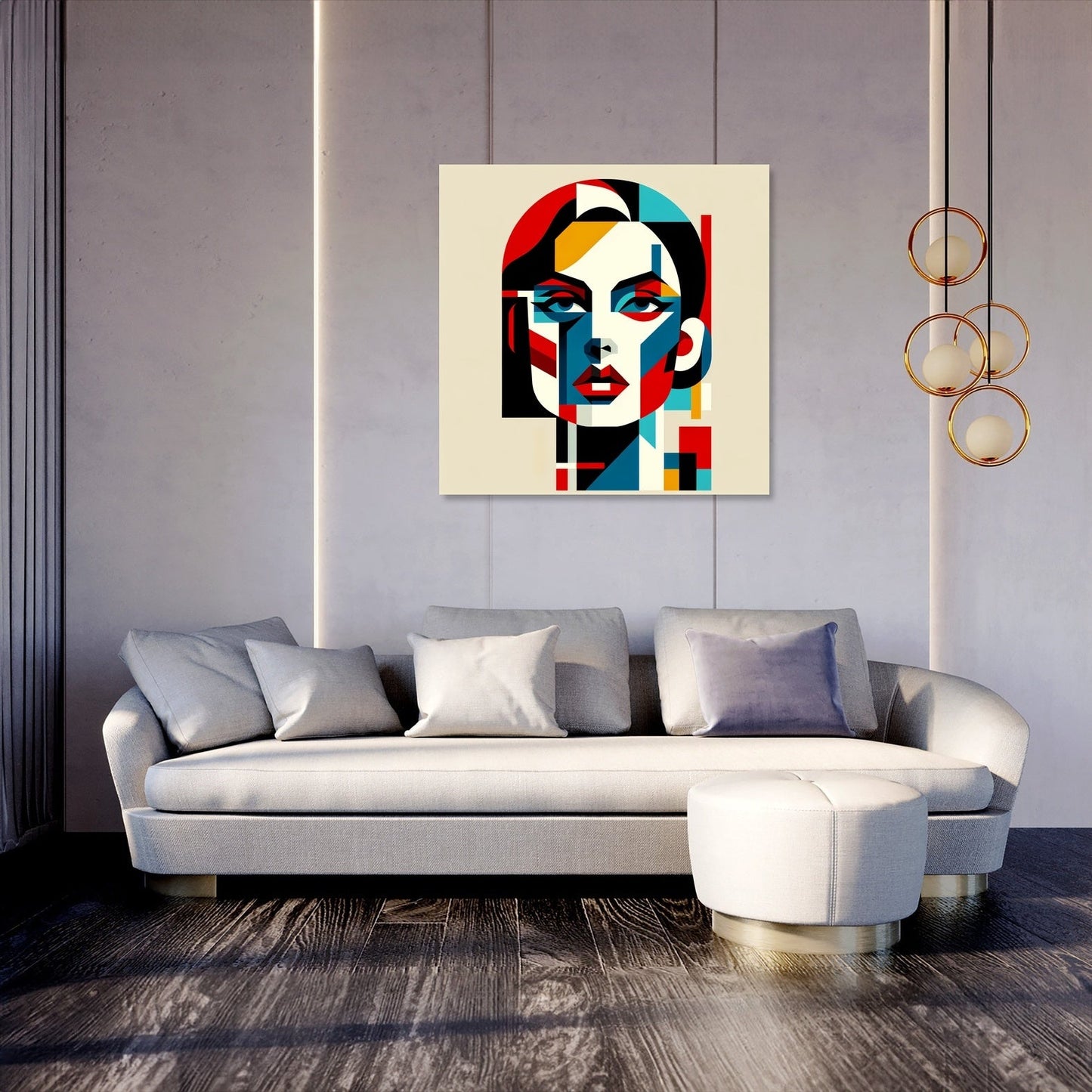Geometric Lady Canvas