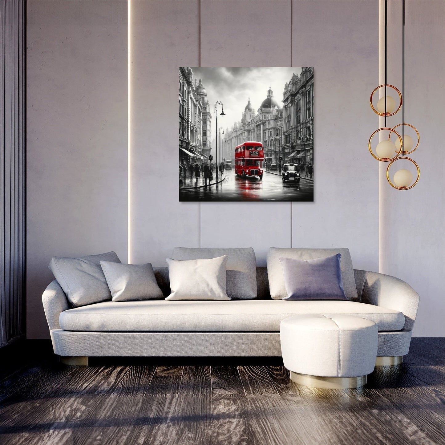 Red Essence of London Canvas