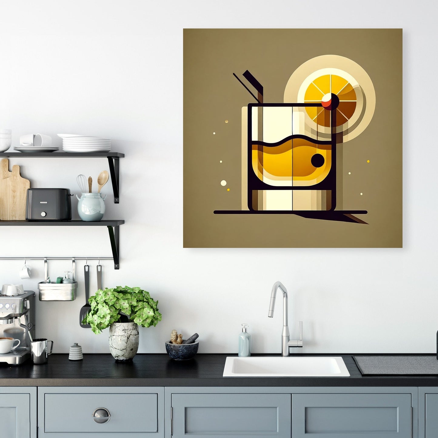 Whiskey Sour Minimalist Art Canvas