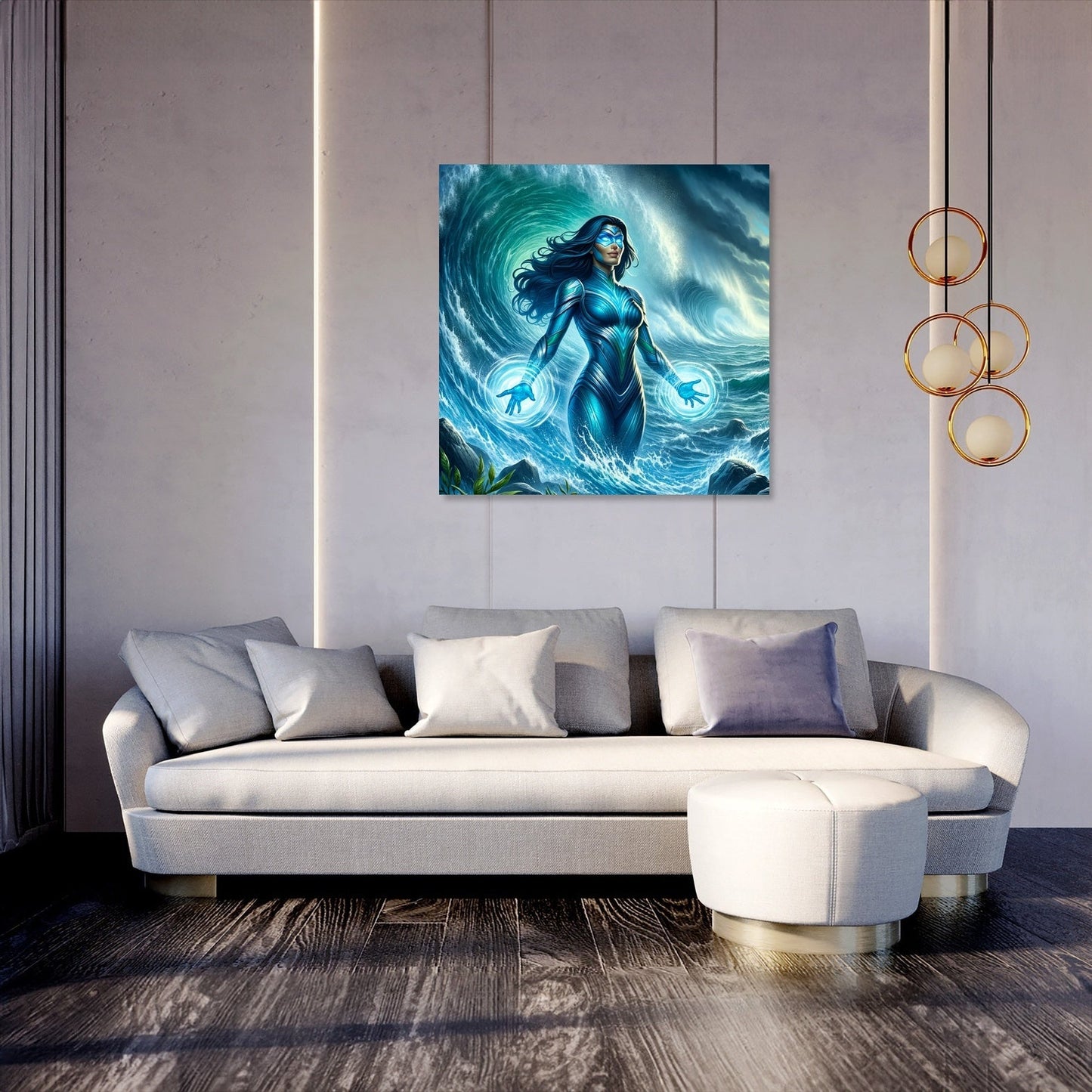 Aqua Wave Canvas