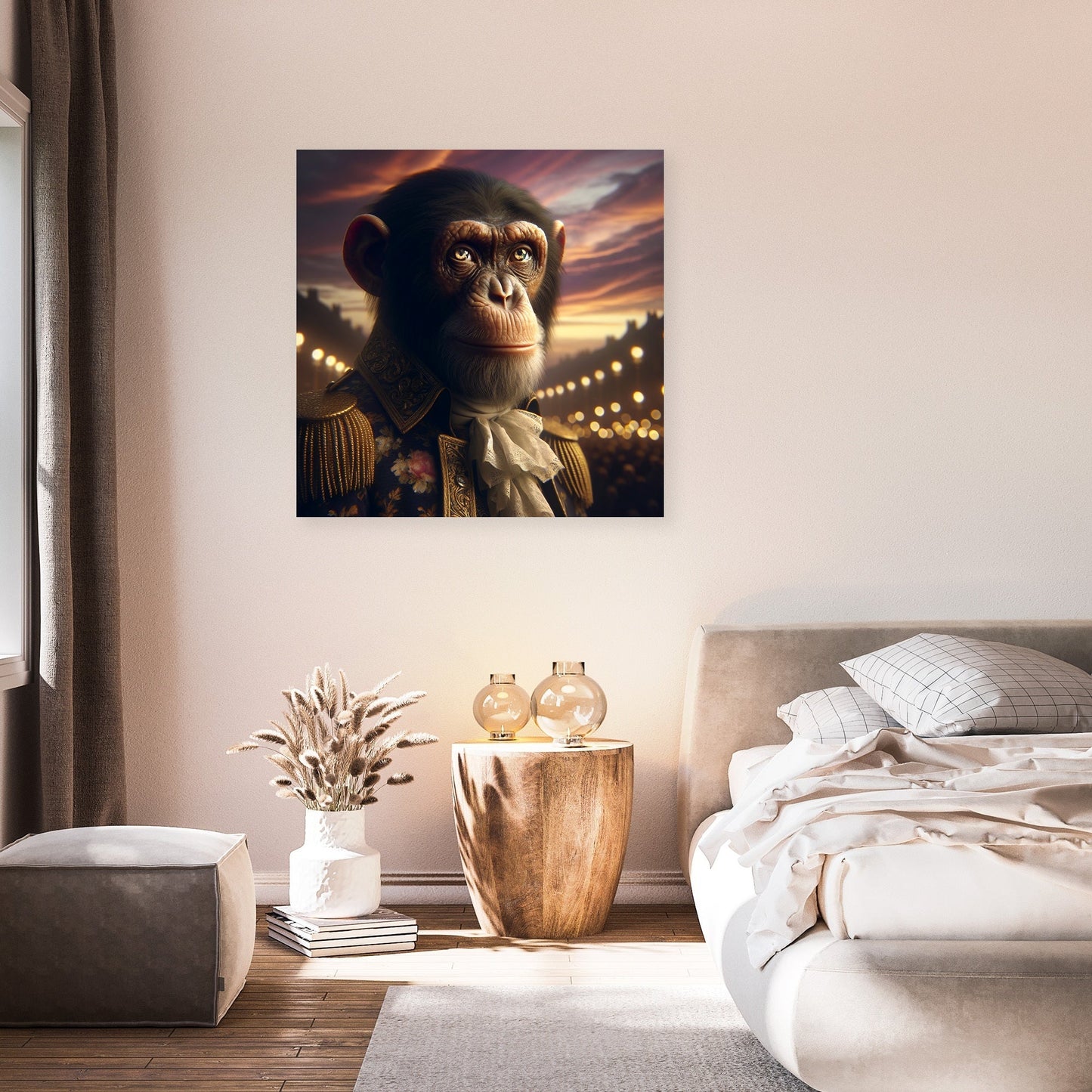 Regal Chimpanzee Dusk Canvas