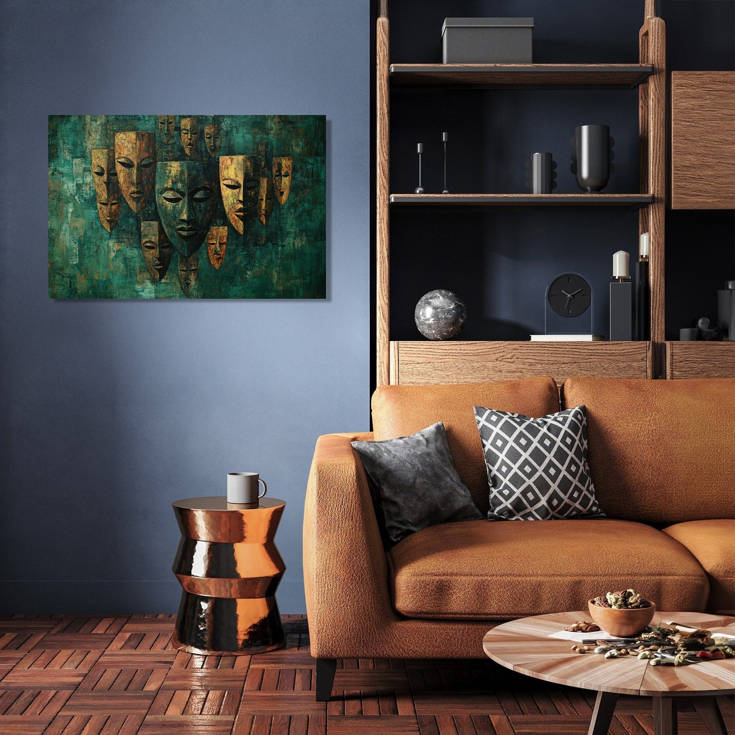 Tribal Masks Forest Canvas