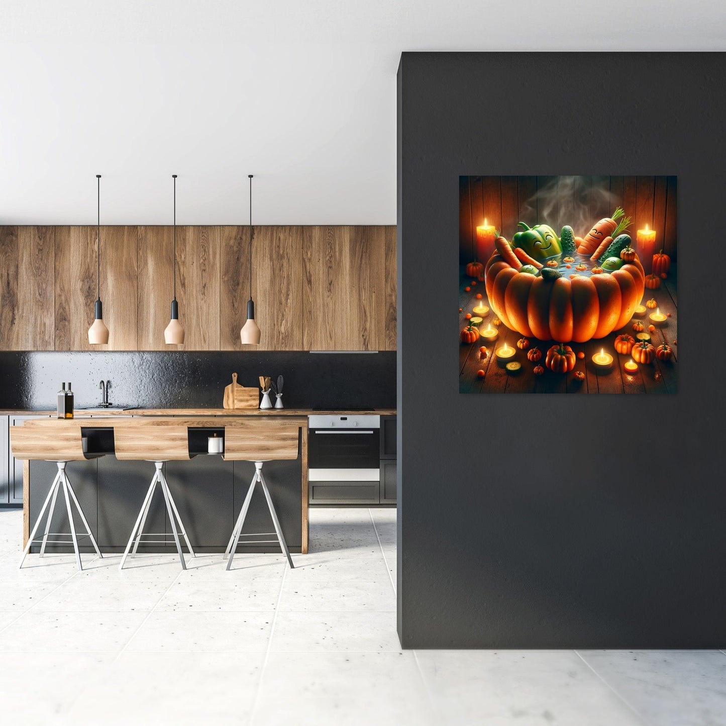 Pumpkin Hot Tub Retreat Canvas