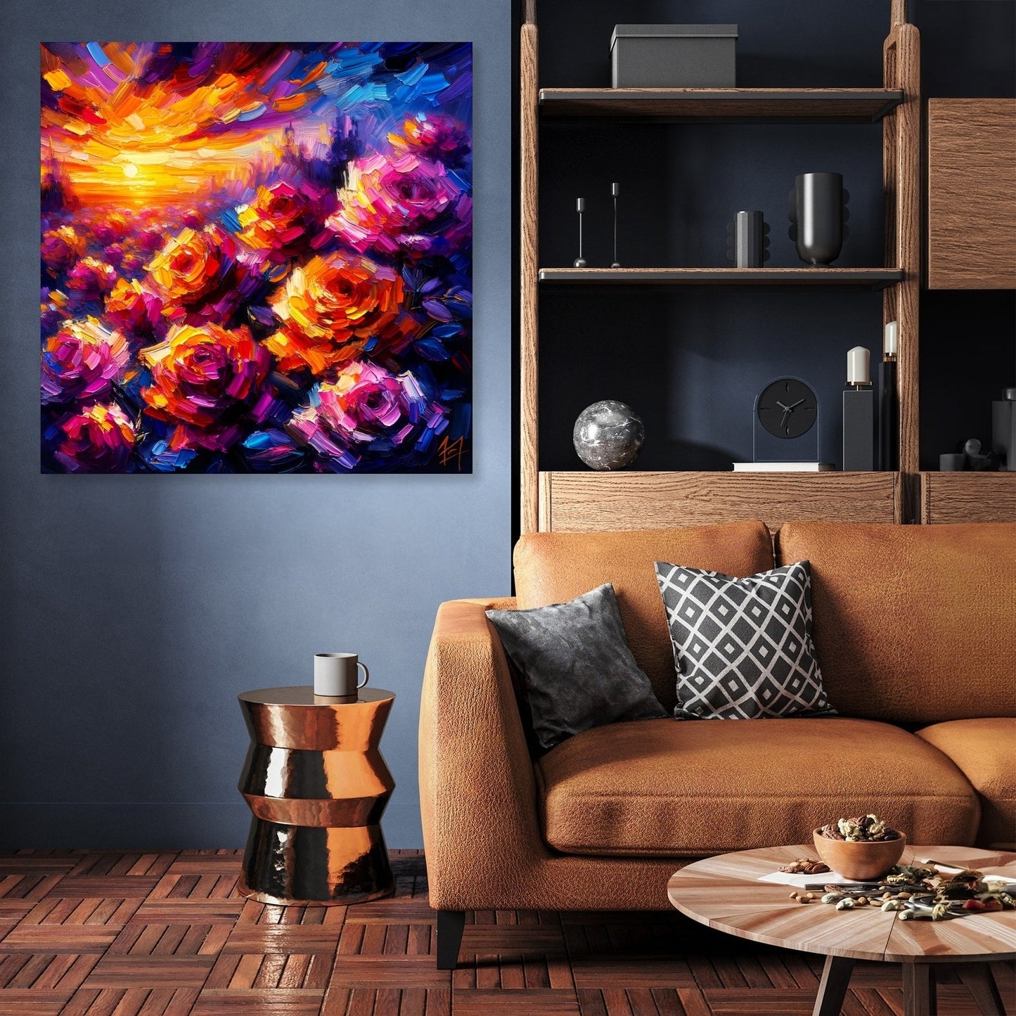 Post-Impressionist Rose Twilight Canvas