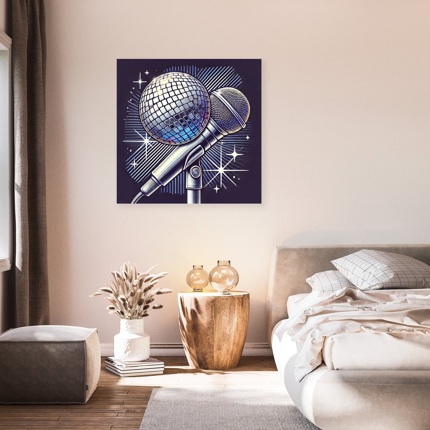 Disco Mic Sparkle Canvas