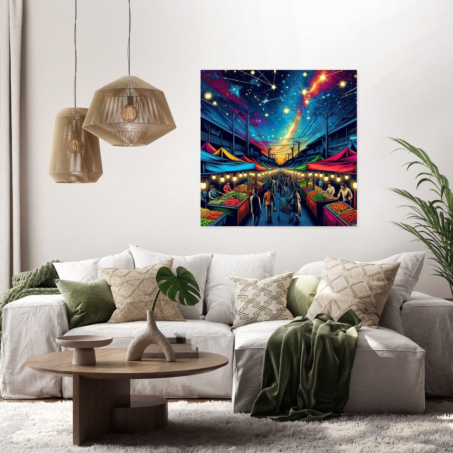 Pop Art Night Bazaar Canvas
