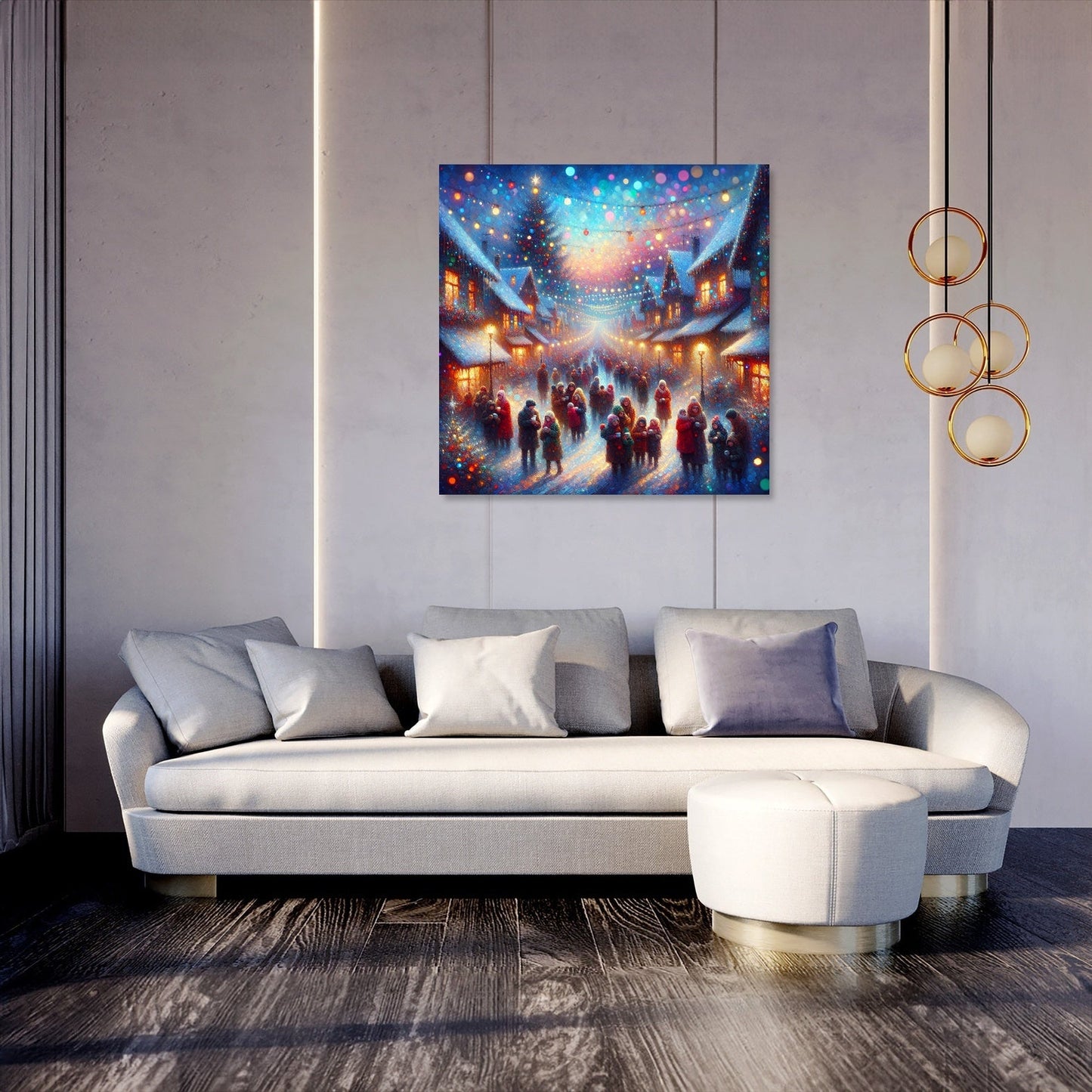 Nostalgic Christmas Village Canvas