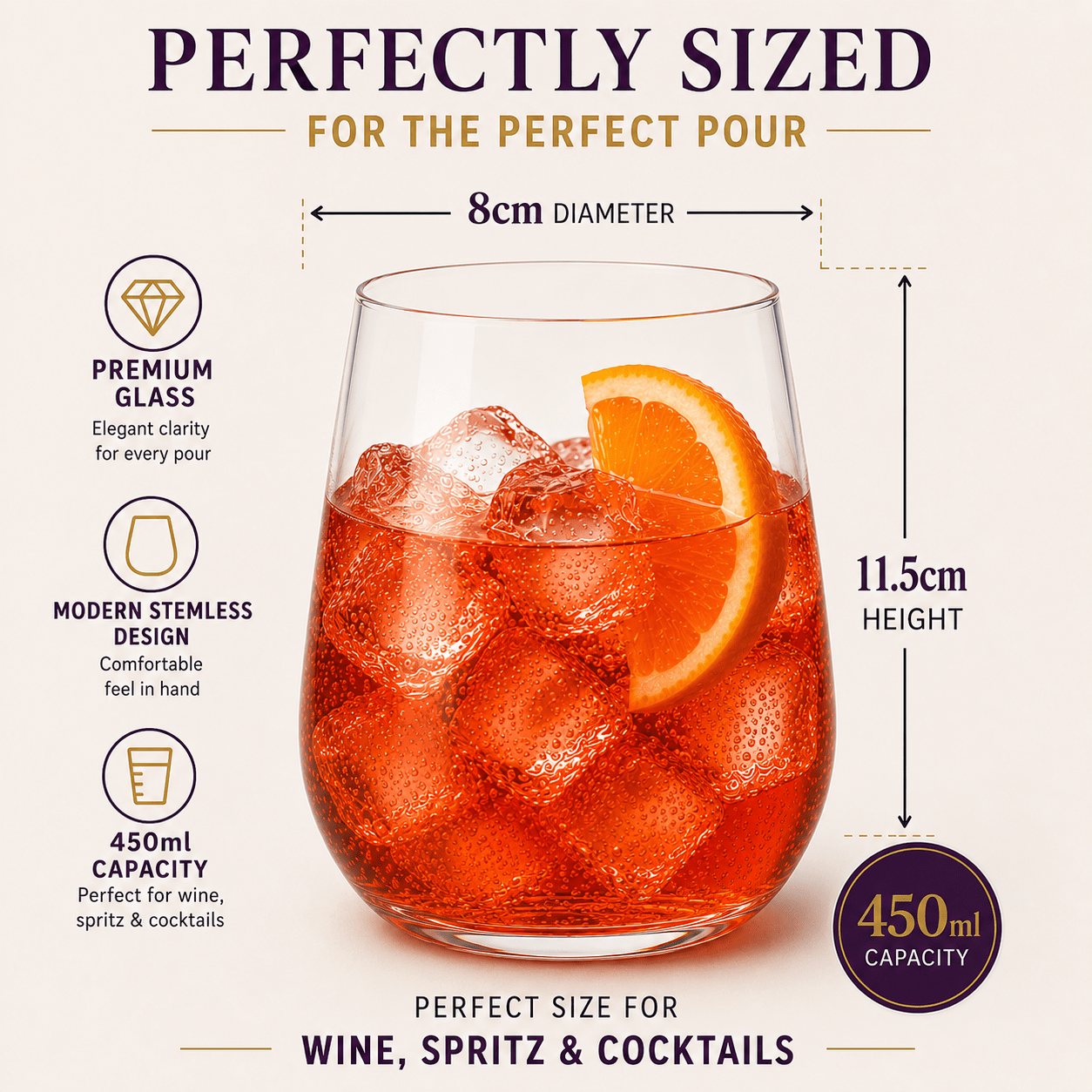 Stemless Cocktail Glass & Socks Gift Set | Premium Drinks Gift Set