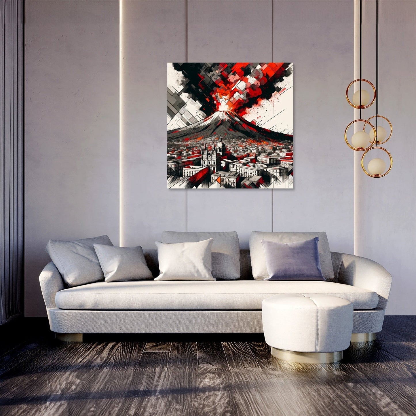 Vesuvius Cubist Threat Canvas