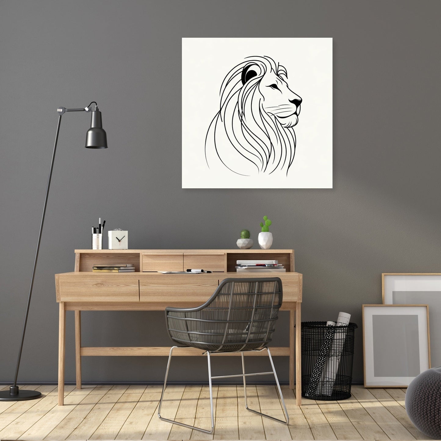 Regal Lion Silhouette Canvas