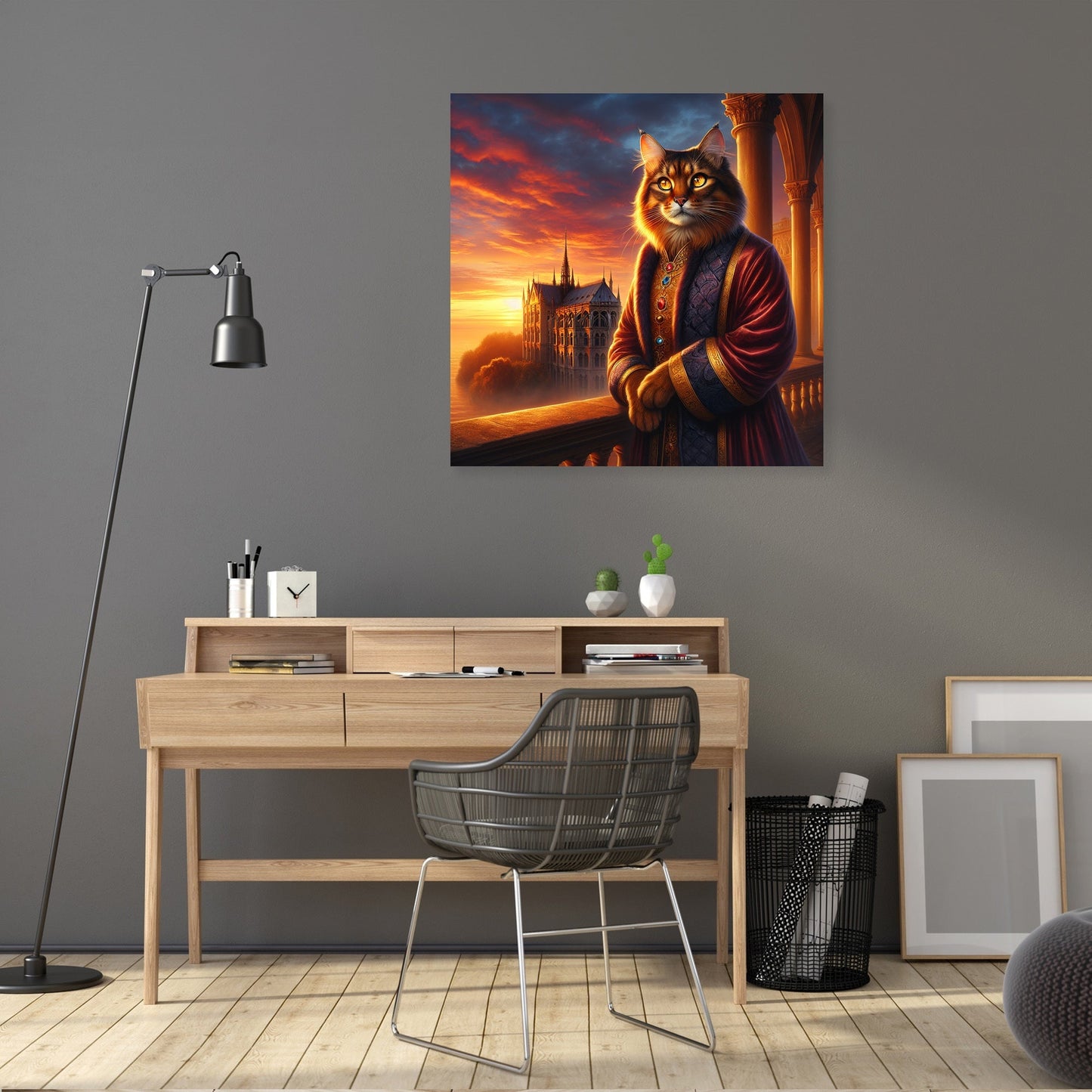 Majestic Sunset Monarch Cat Canvas