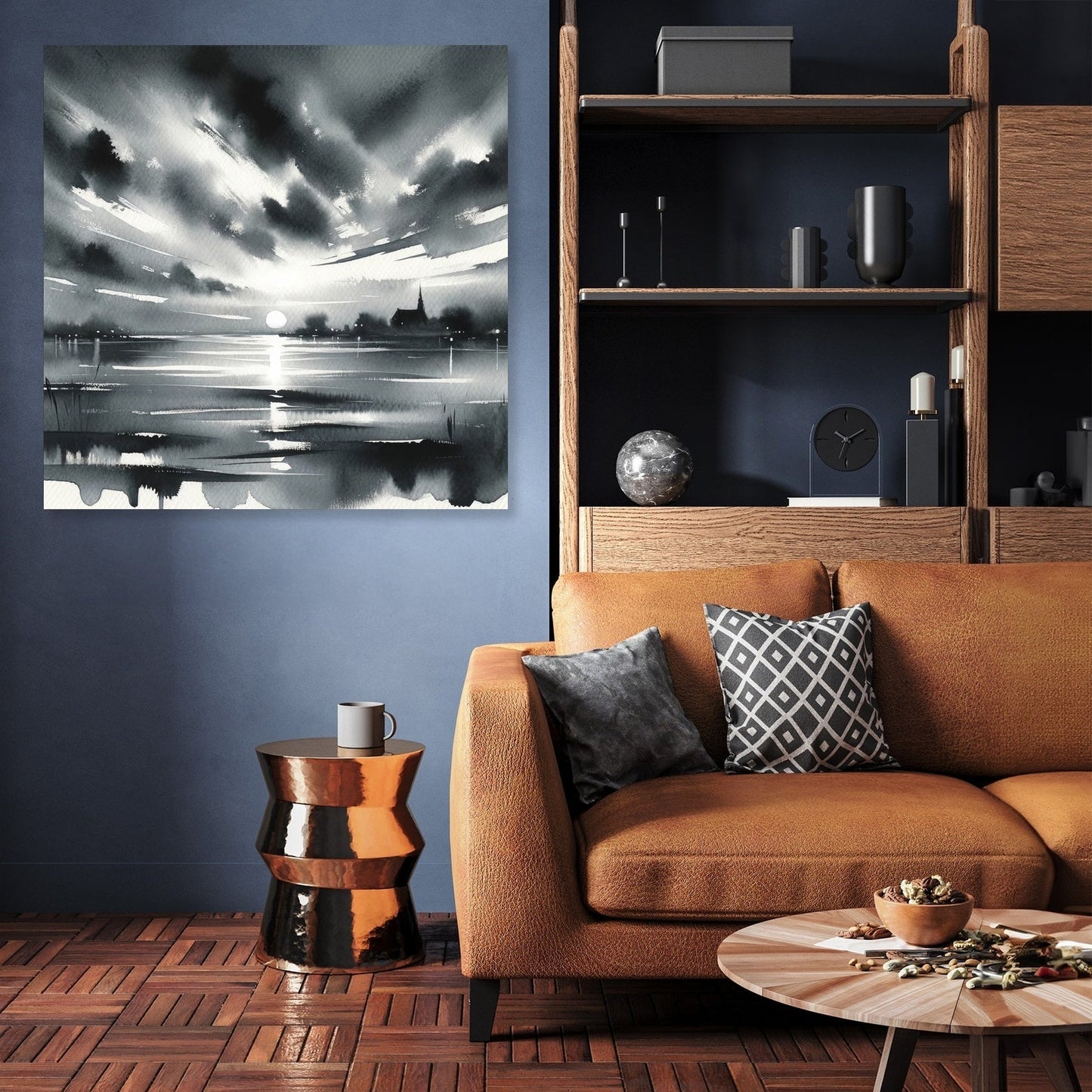 Monochrome Twilight Canvas