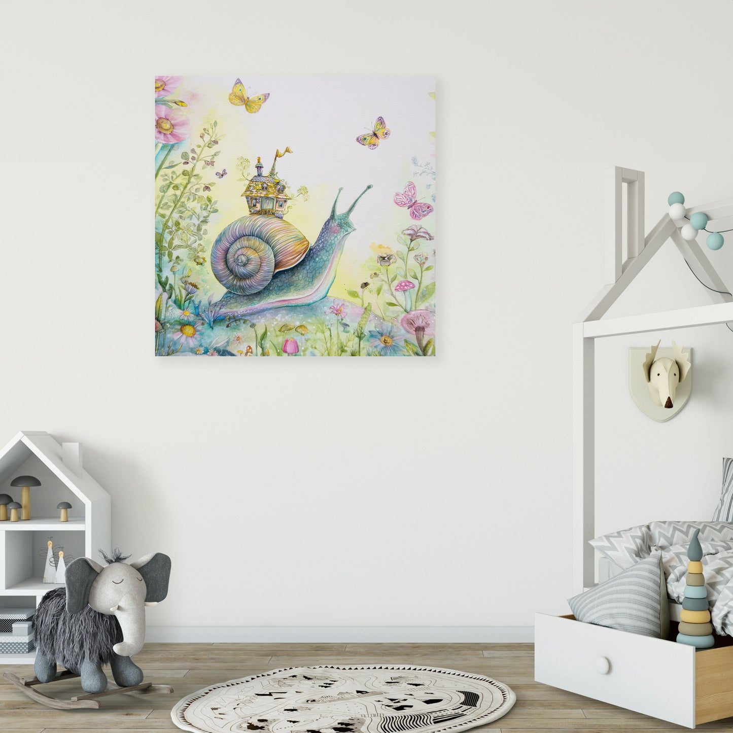Snail's Cosy Cottage Canvas