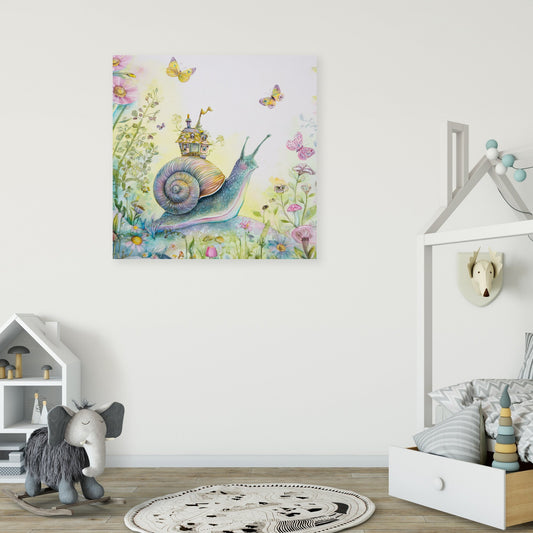 Snail's Cosy Cottage Canvas