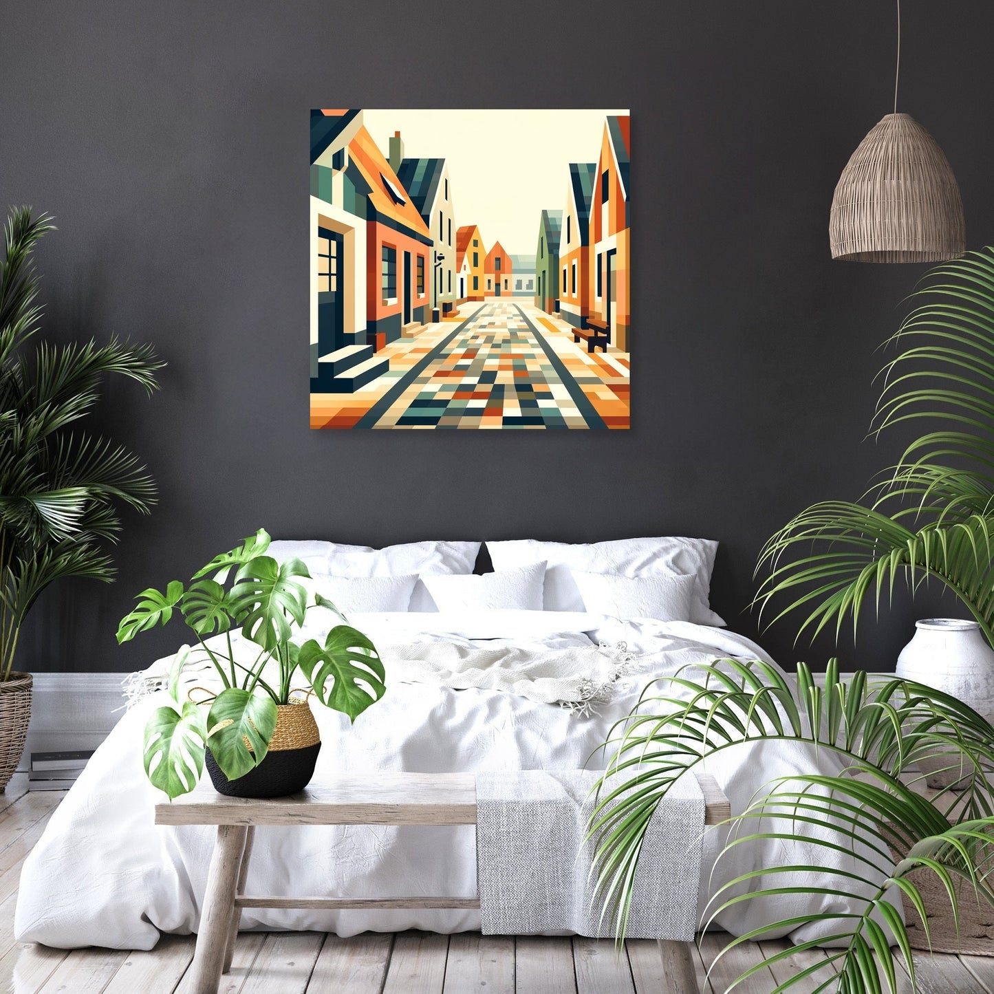 Village Geometry Canvas