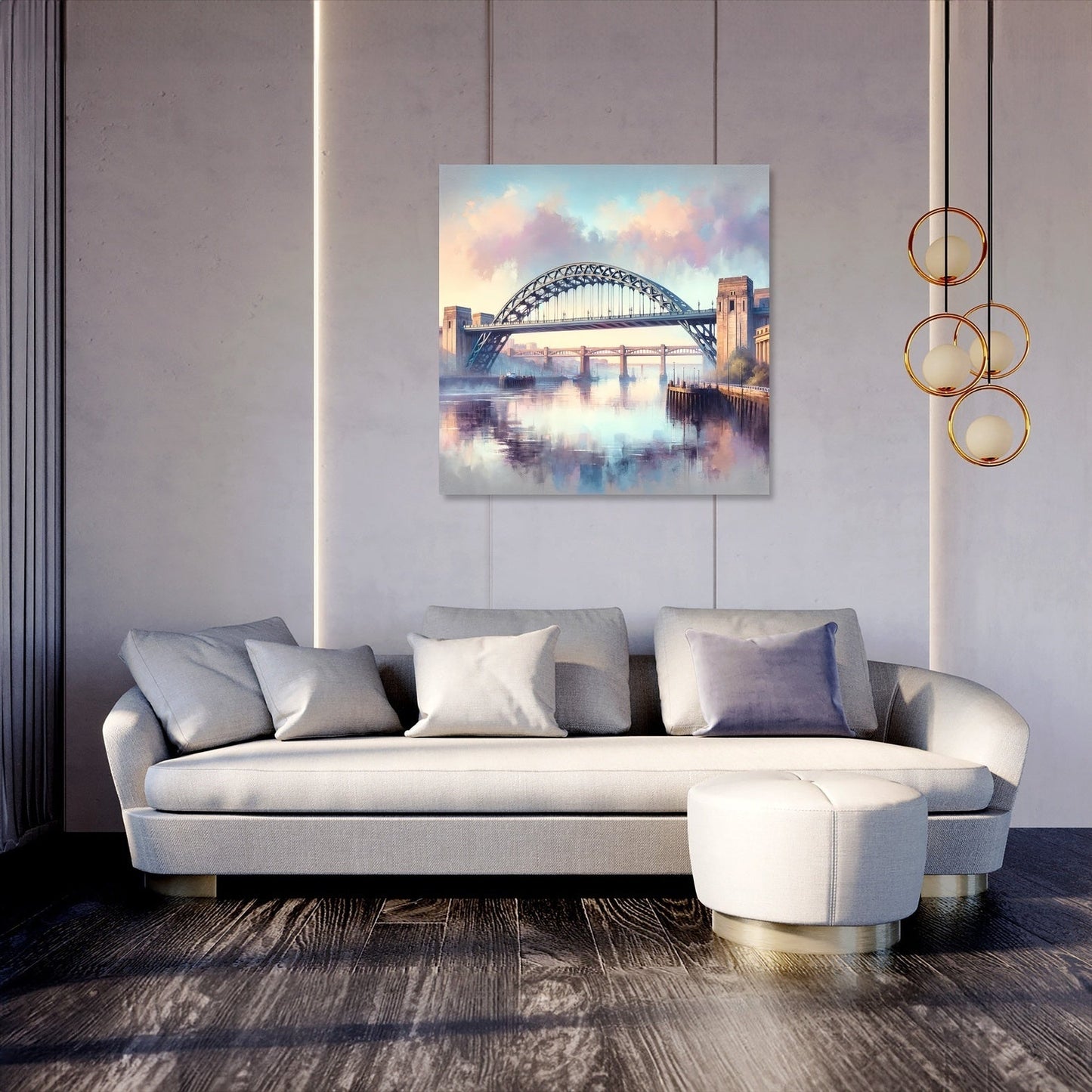 Newcastle Tyne Bridge Dawn Canvas