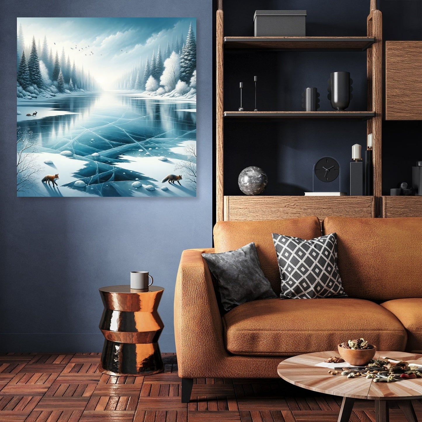 Frozen Lake Tranquility Canvas