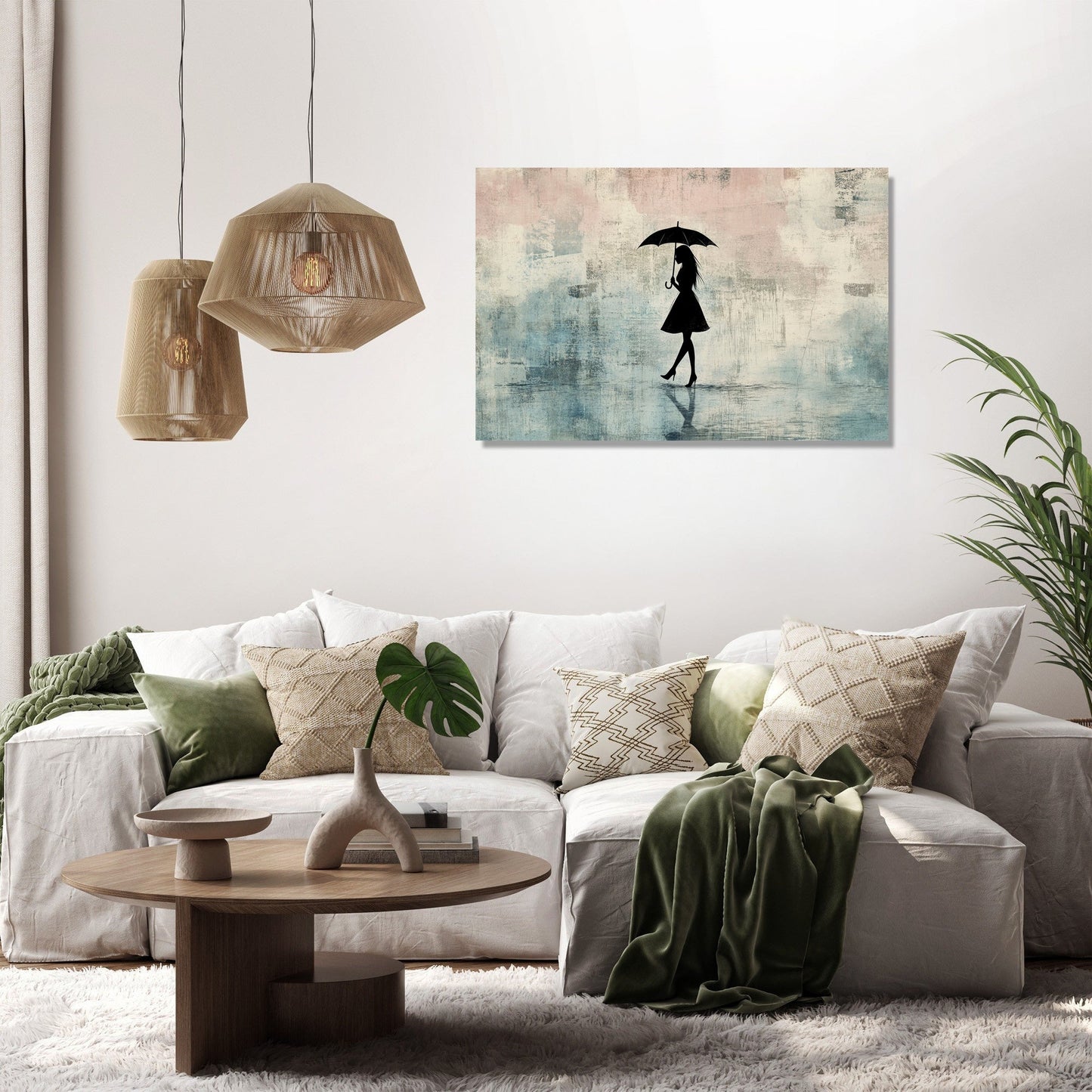 Woman with Umbrella Canvas