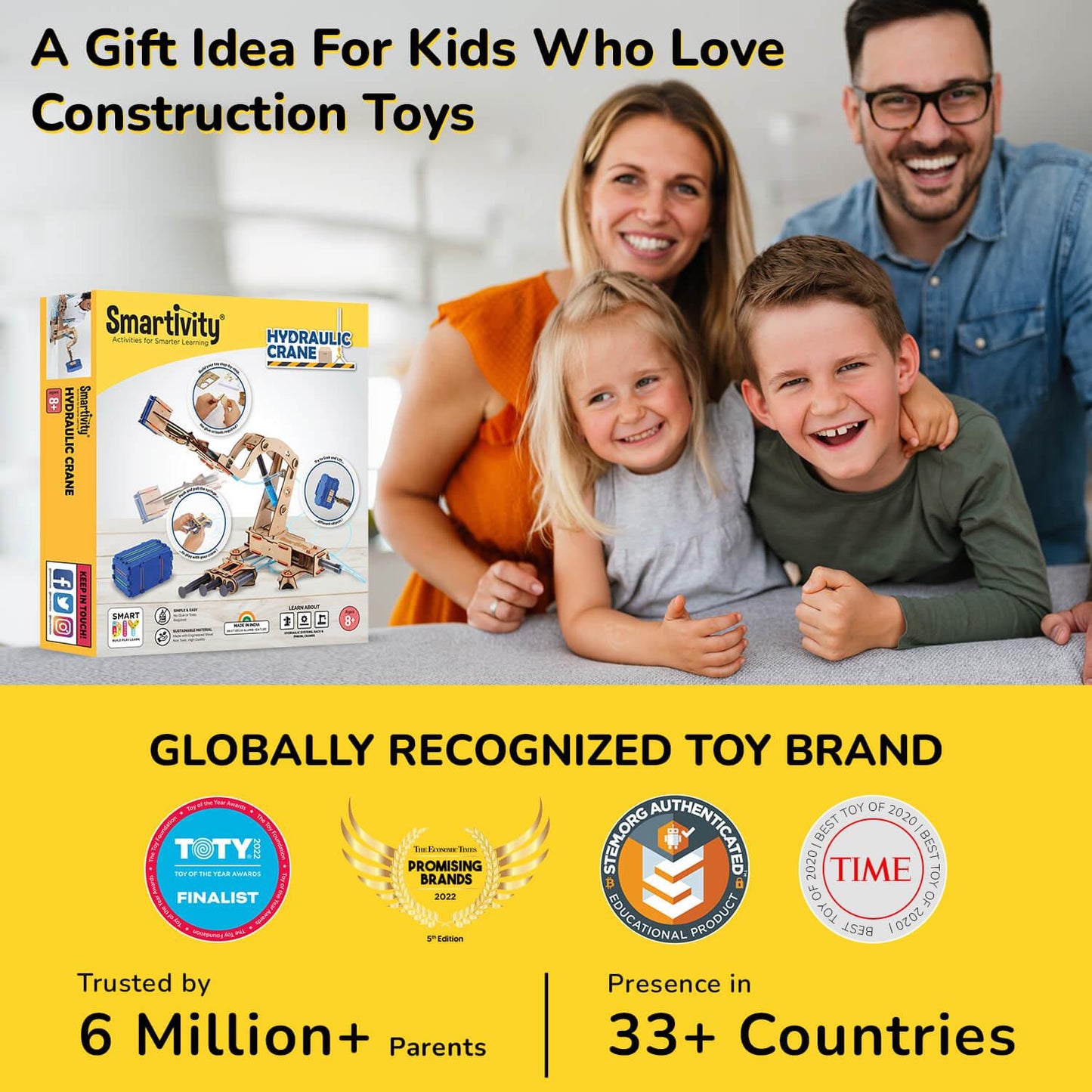 Smartivity Hydraulic Crane Build-It-Yourself DIY STEAM Toy