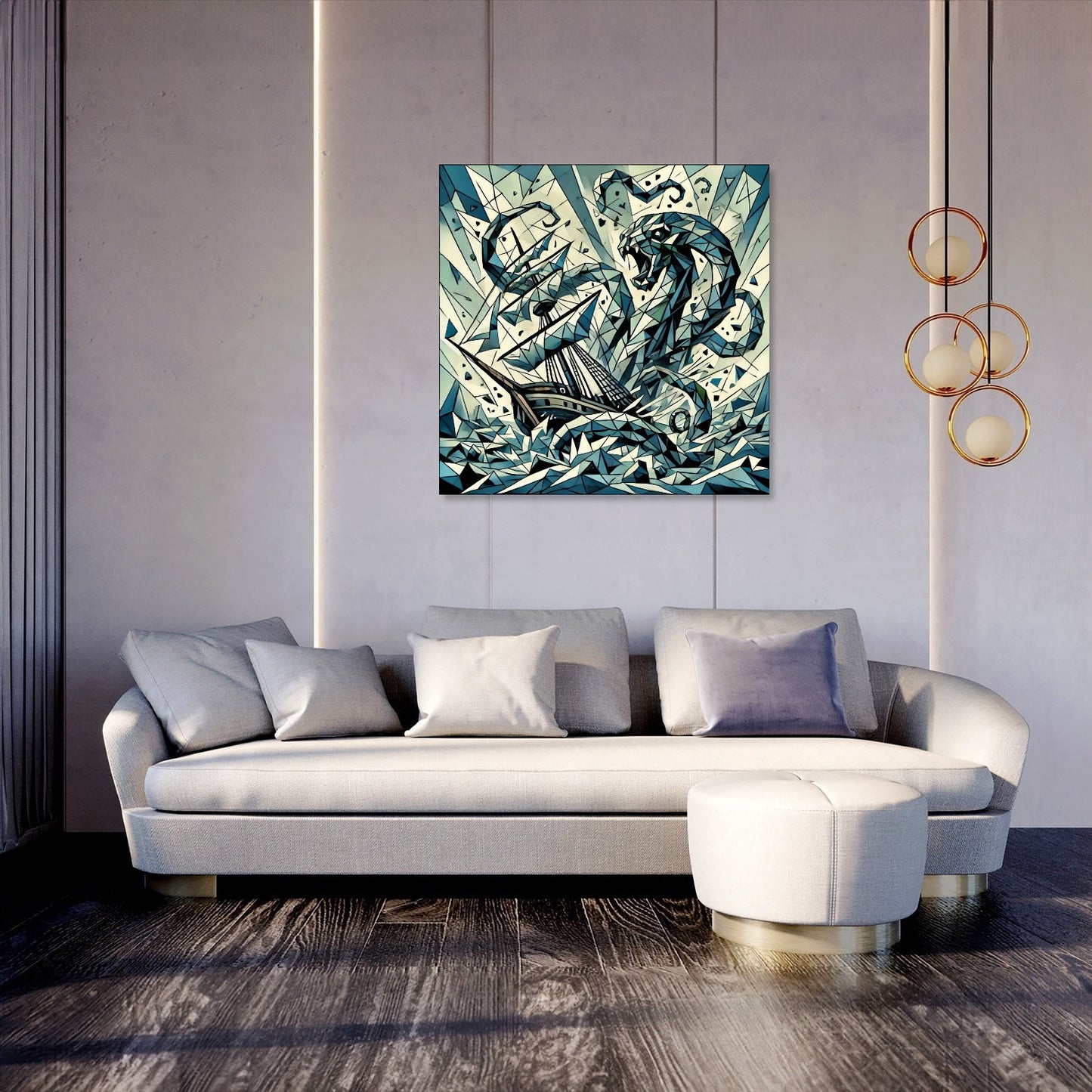 Cubist Kraken Canvas