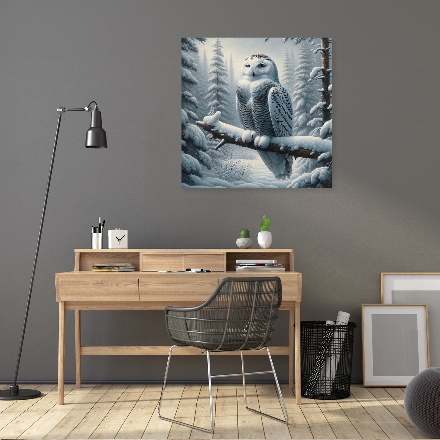 Winter Owl Solitude Canvas