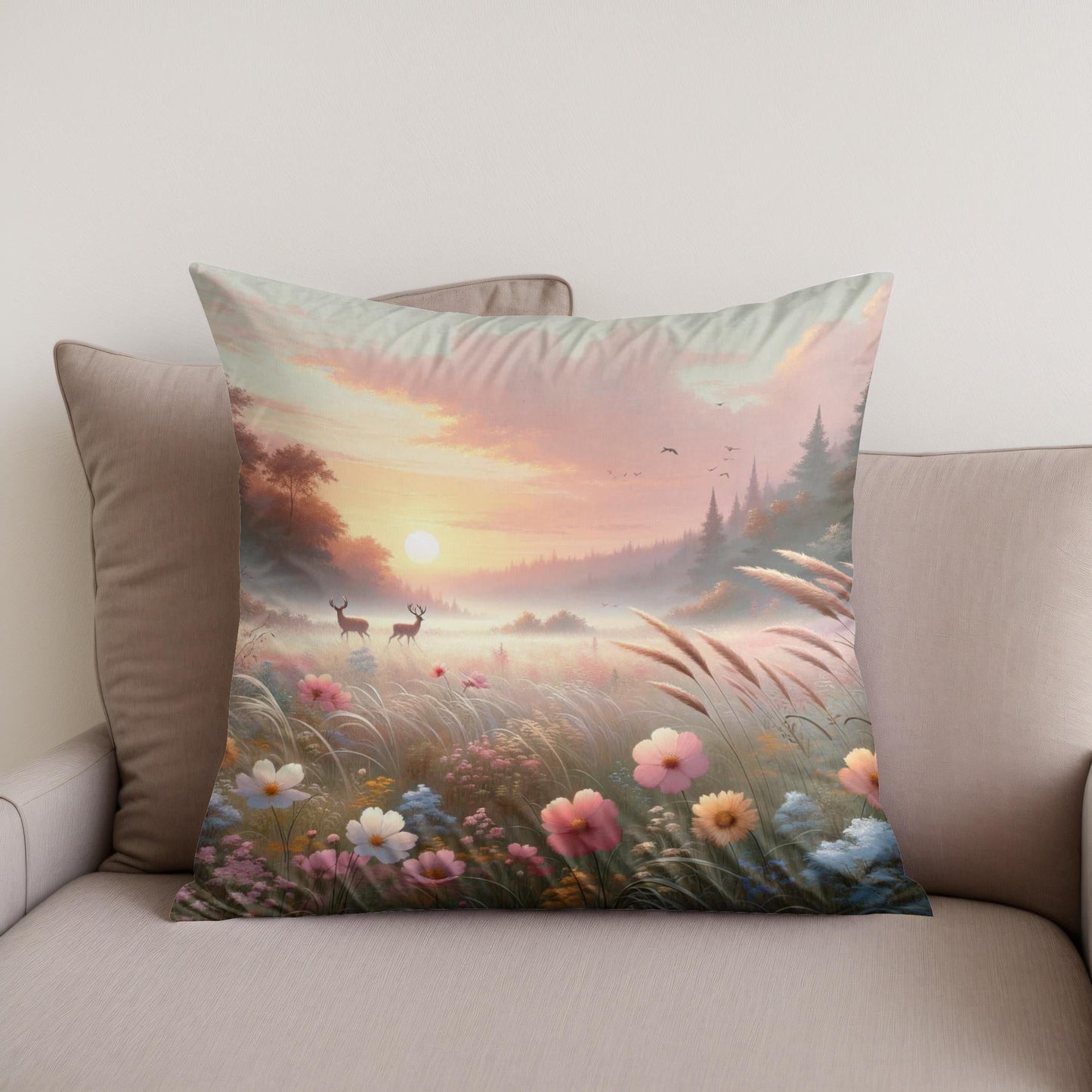 Sunrise Meadow Cotton Cushion