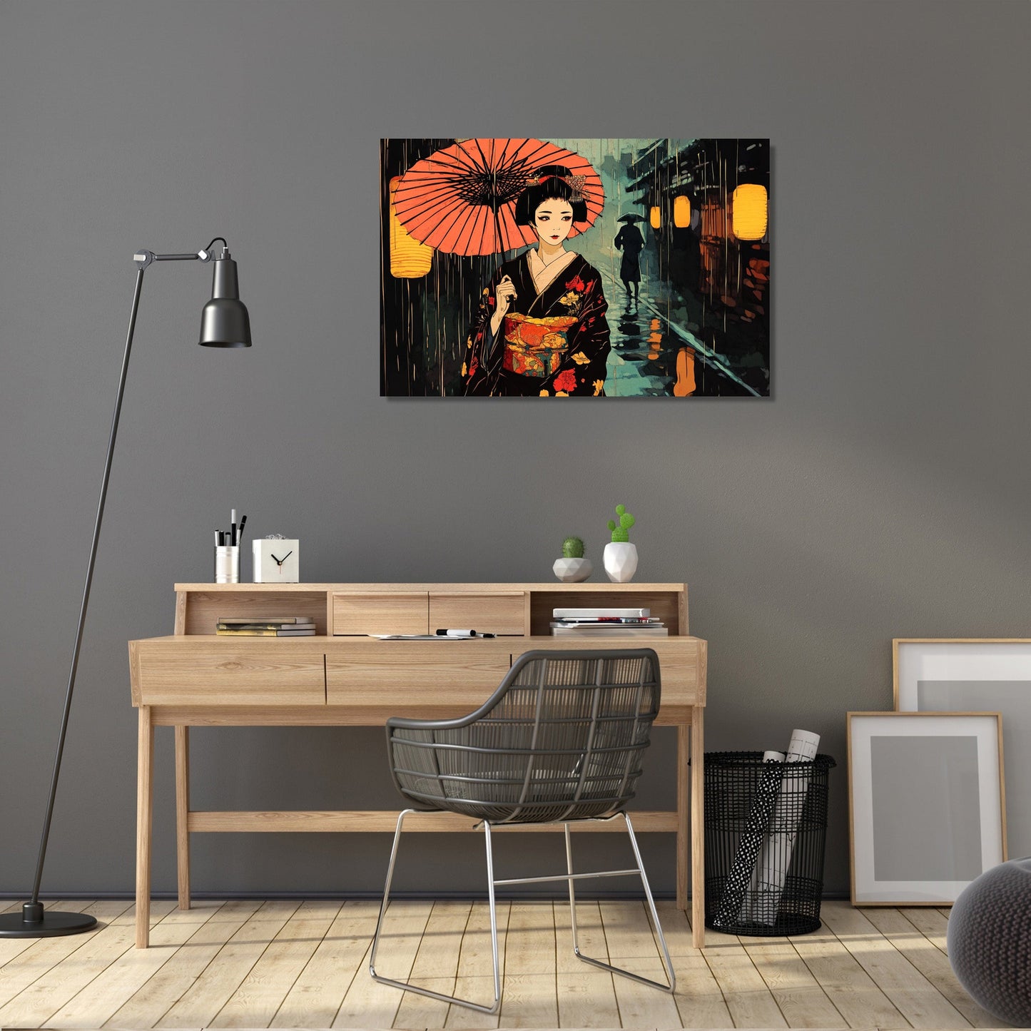 Geisha in the Rain Canvas