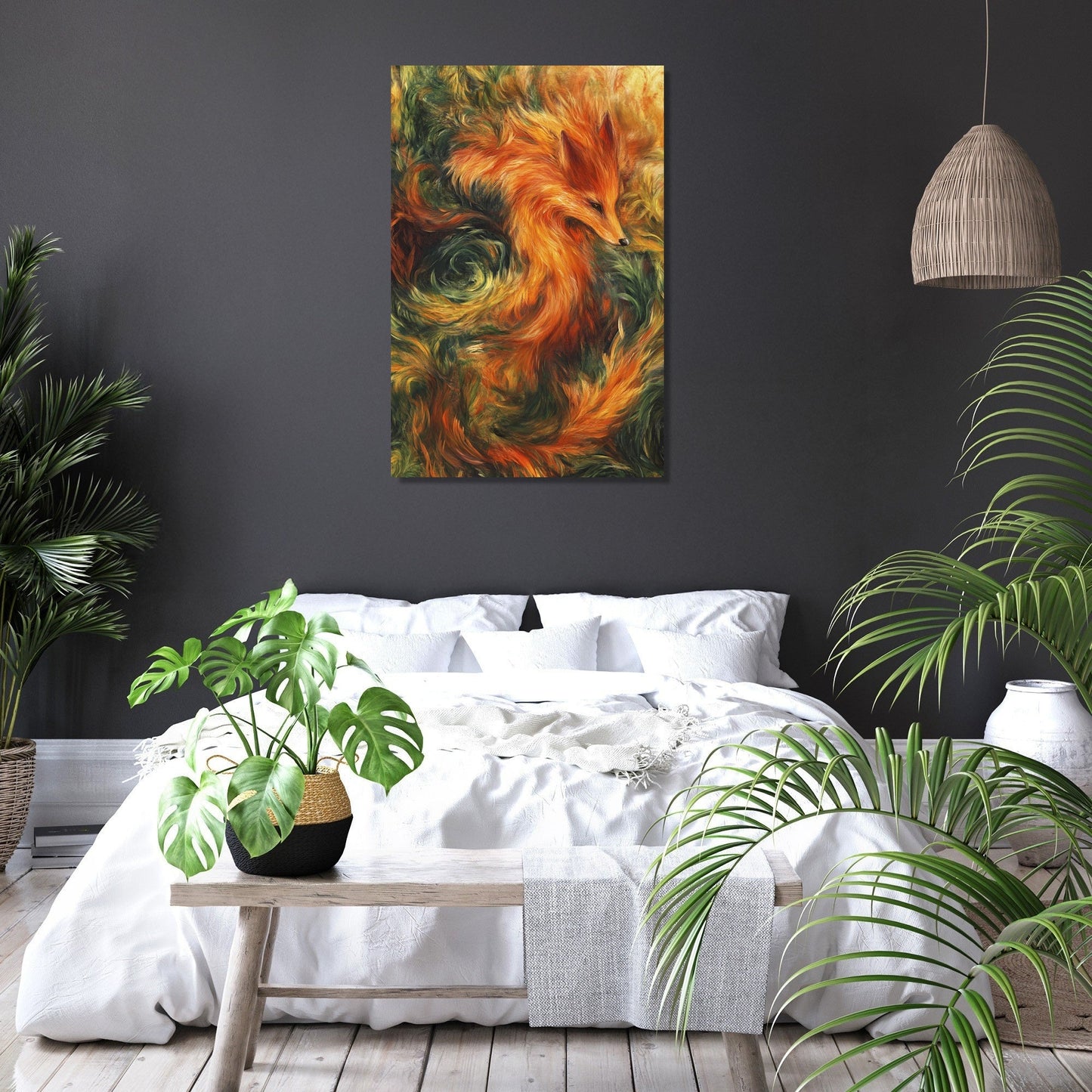 Fox in the Brush Canvas