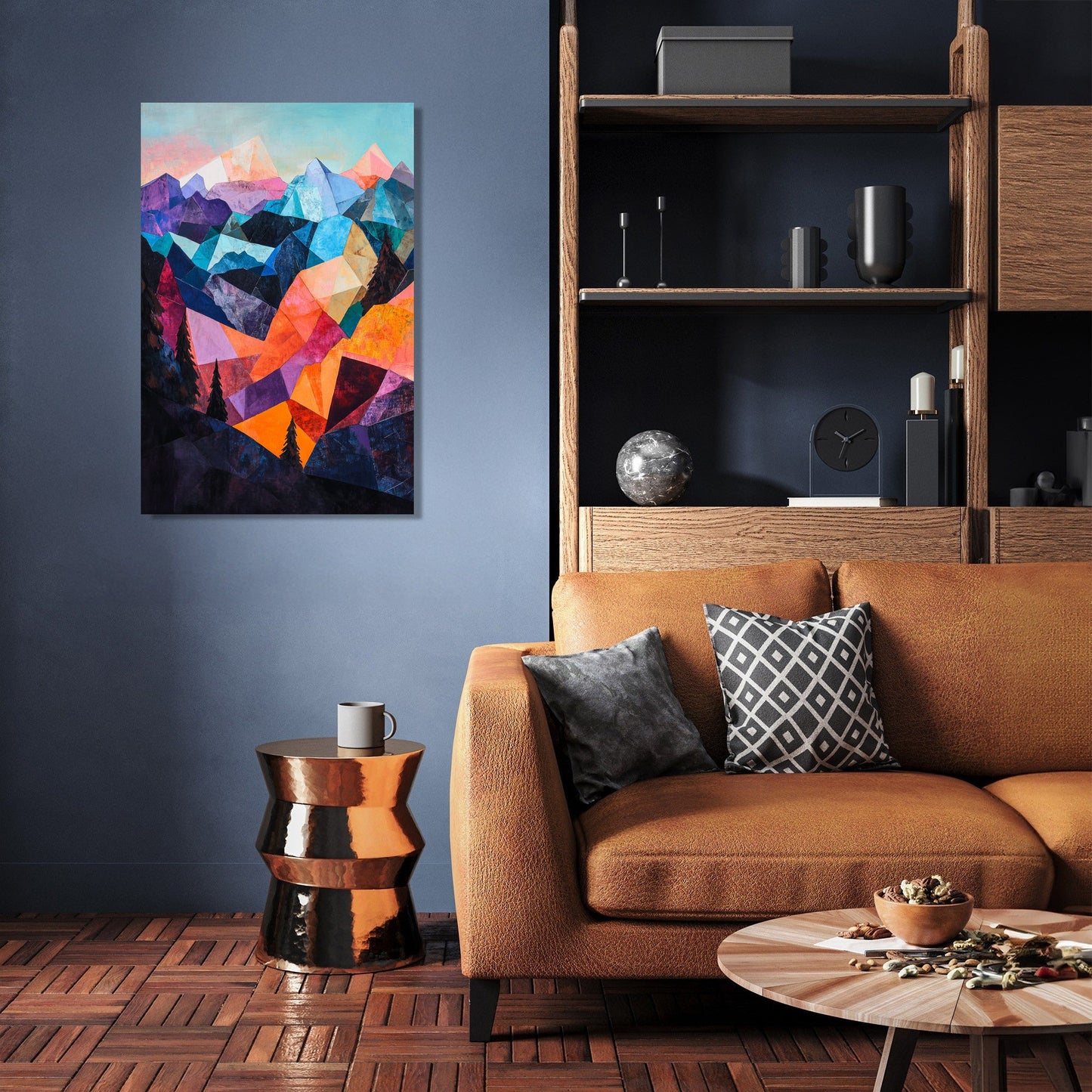 Geometric Mountain Canvas