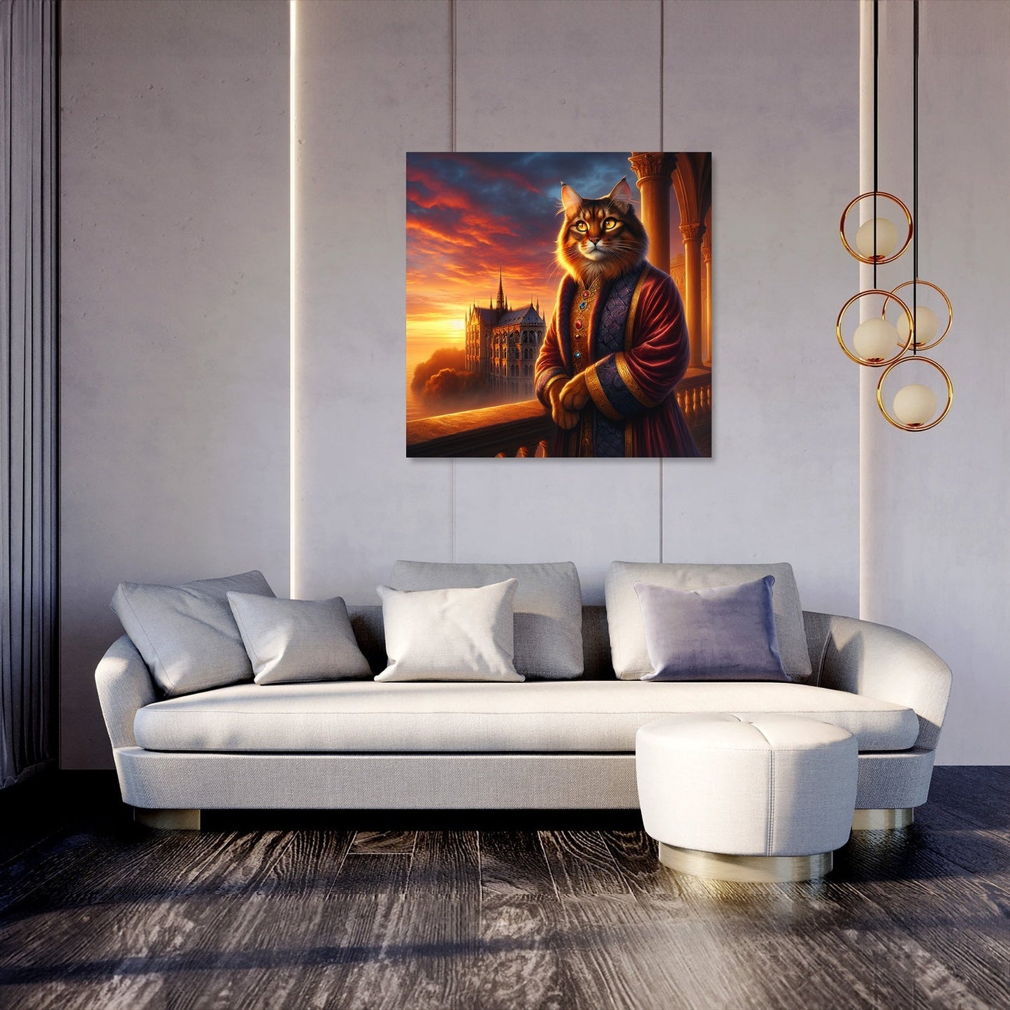 Majestic Sunset Monarch Cat Canvas