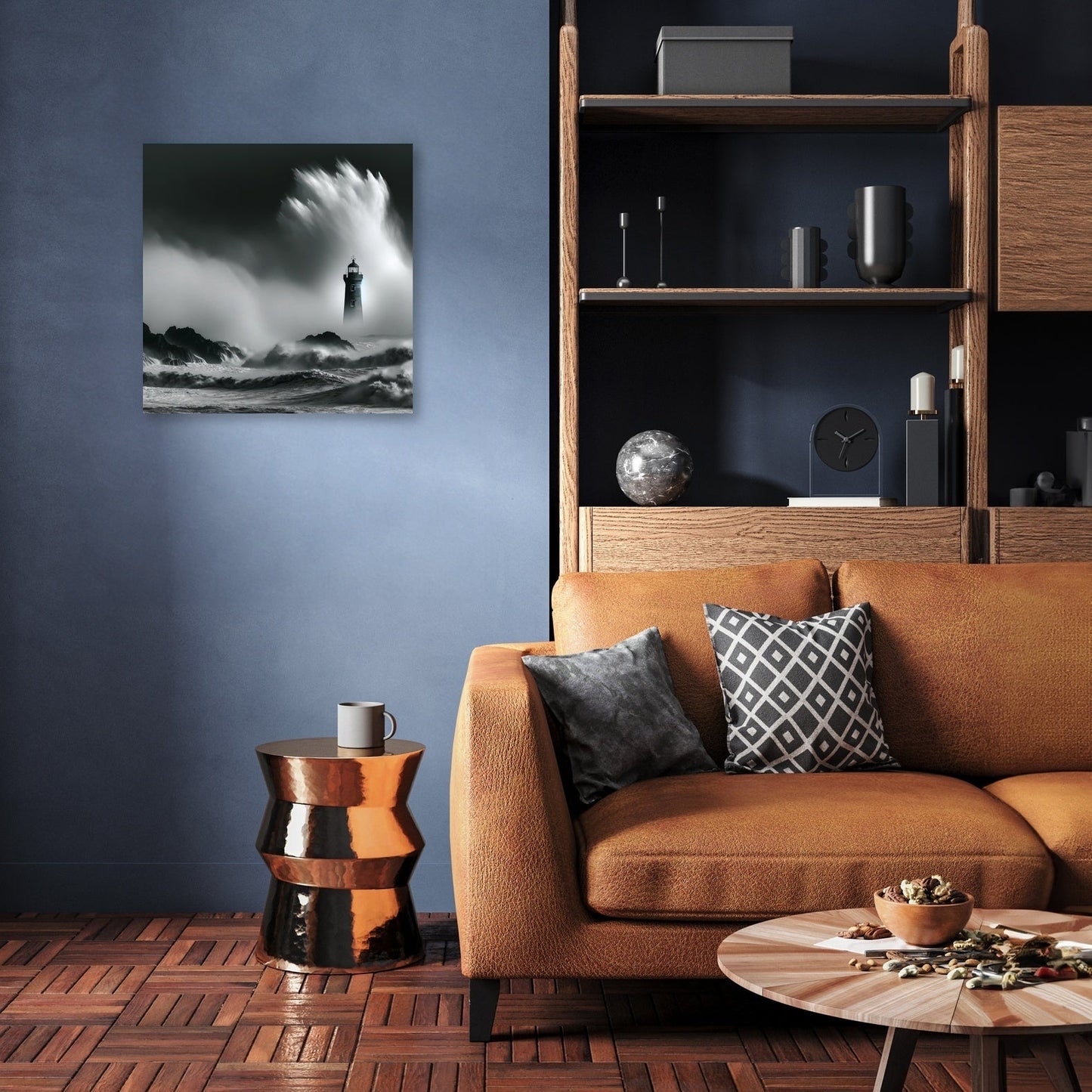 Solitary Beacon: Stormy Seas Canvas