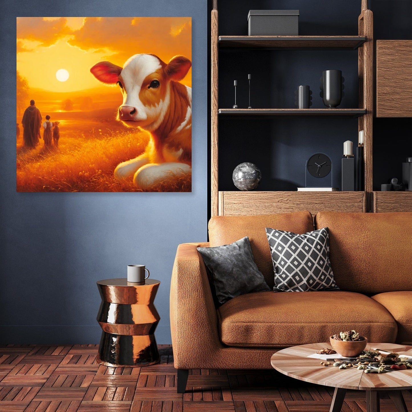 Golden Hour Cow Canvas