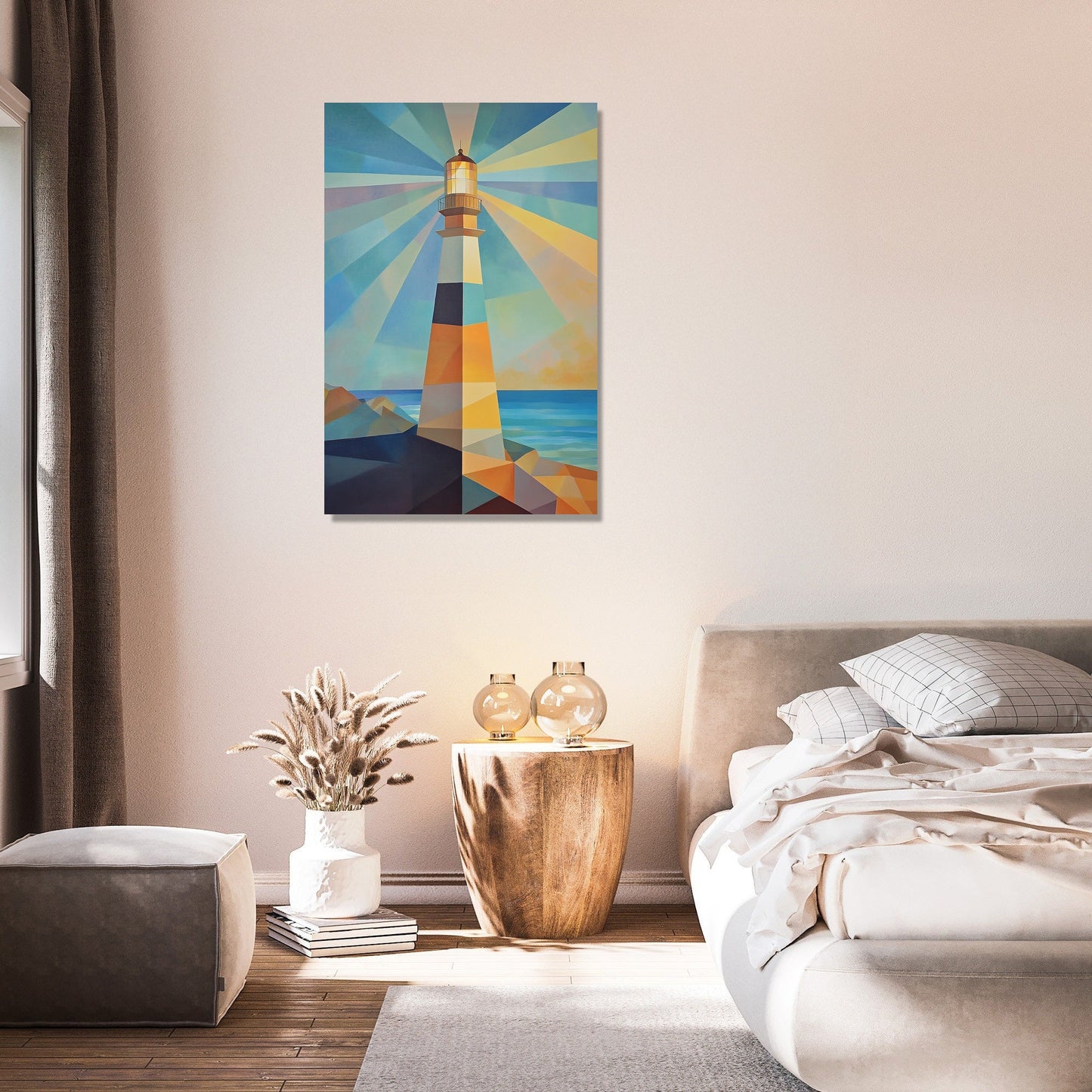 Geometric Lighthouse Canvas