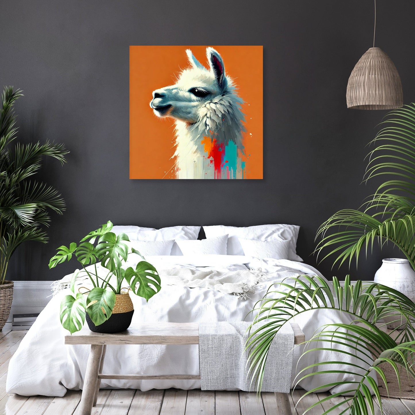 Colourful Llama Profile Canvas