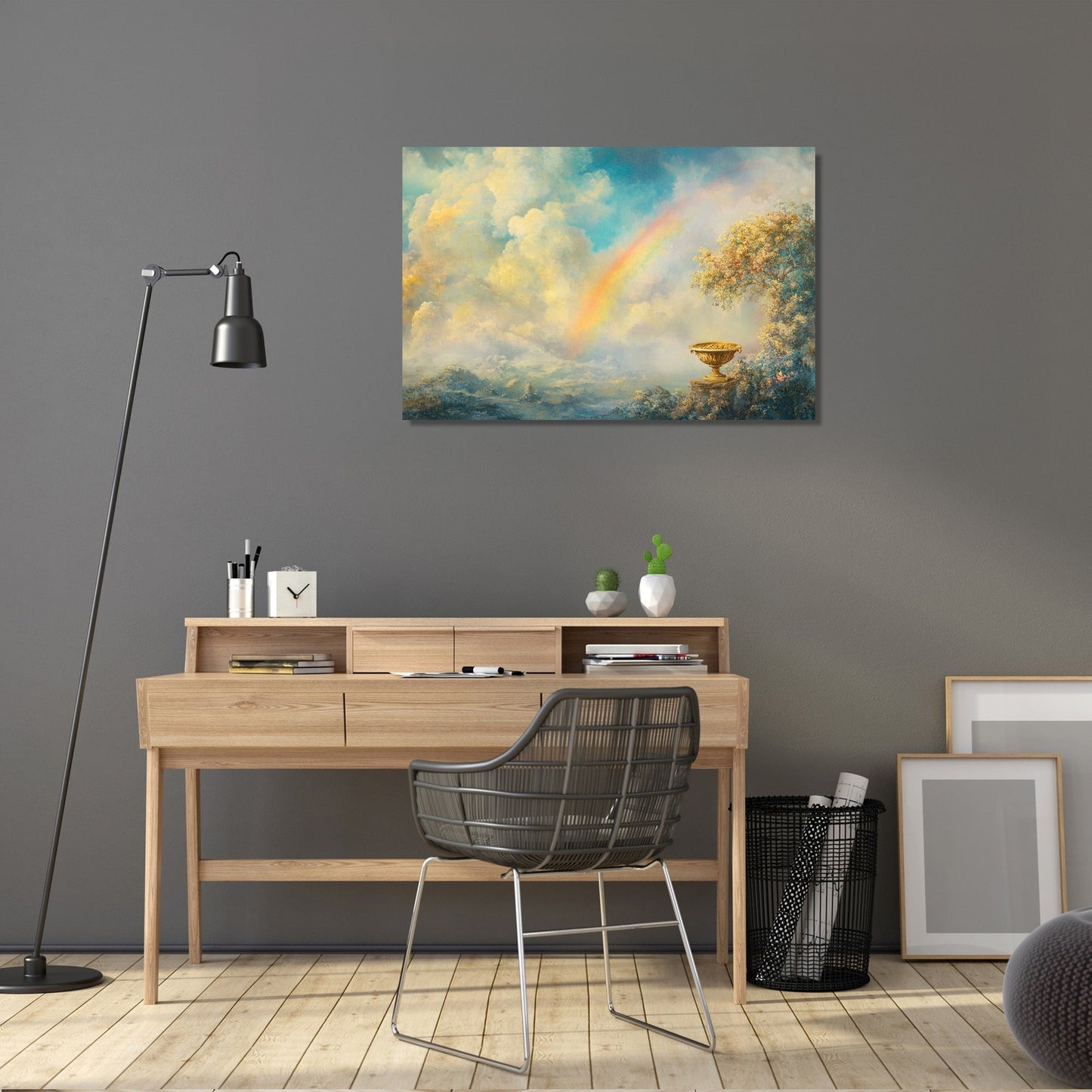 Rainbow and Gold Canvas