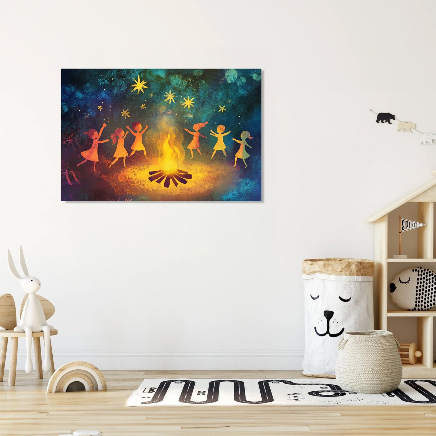 Starlit Campfire Dance Canvas