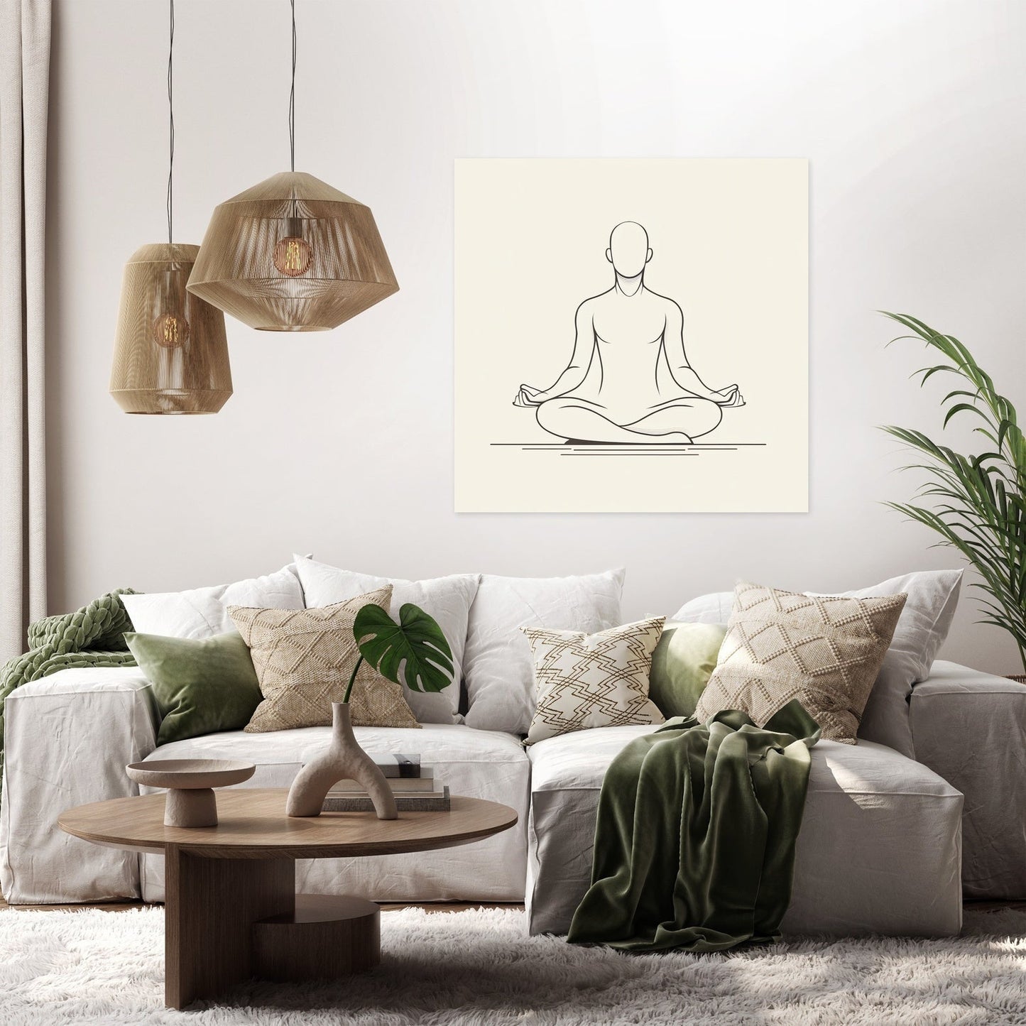 Contemplative Silhouette in Monochrome Canvas