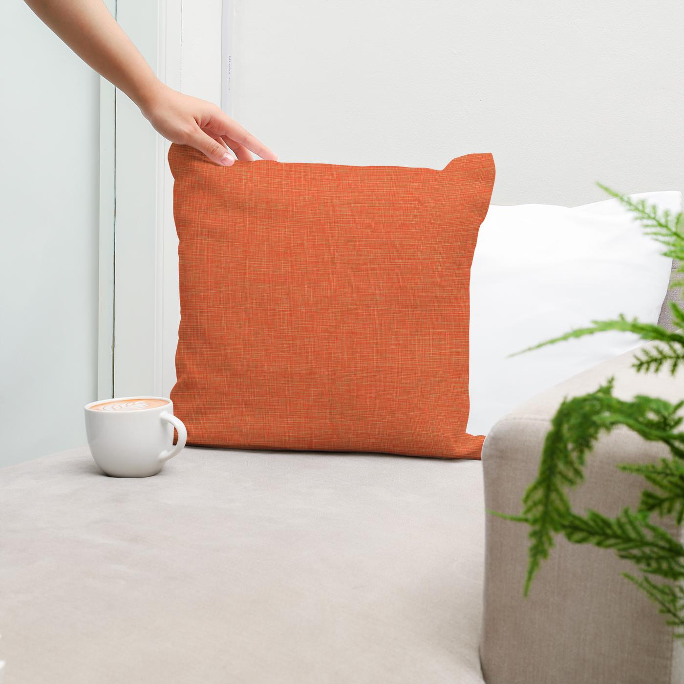 Vibrant Orange Cotton Cushion