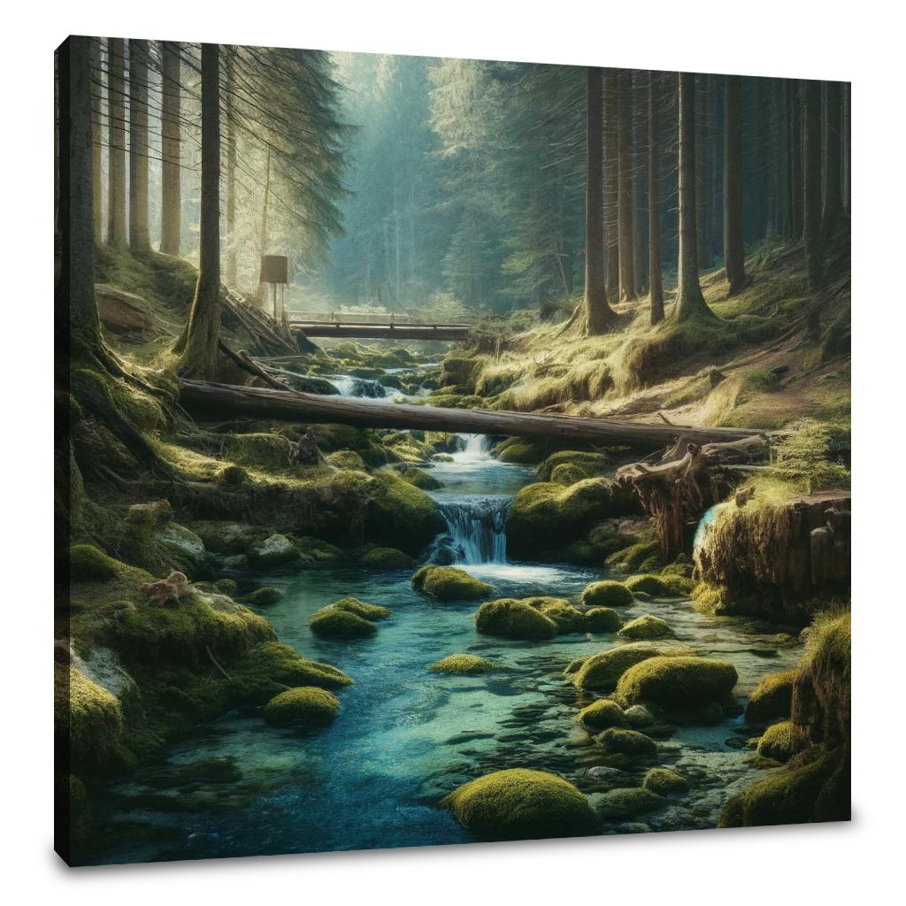 Forest Stream Serenity Canvas