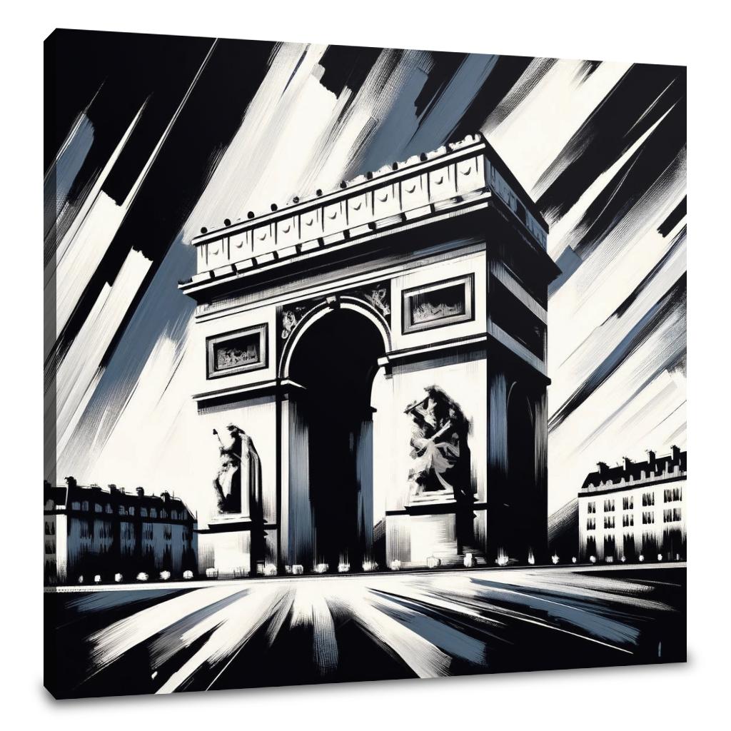 Arc de Triomphe in Contrast Paris Canvas
