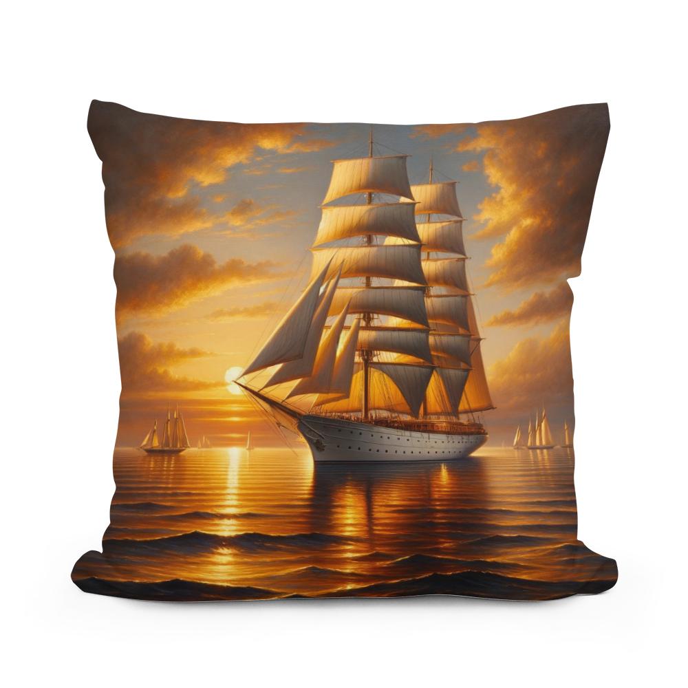 Sunset Voyage Cotton Cushion