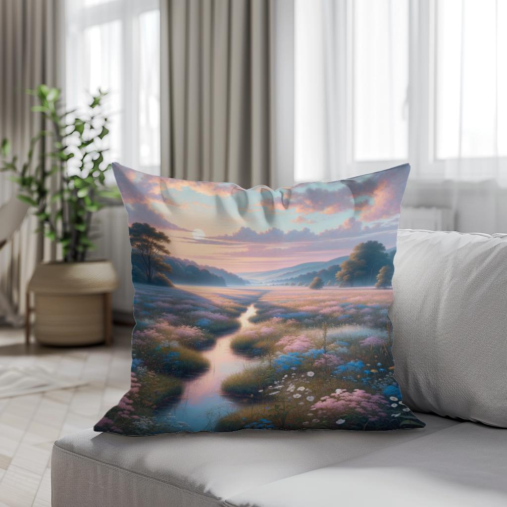 Meadow Mural Cotton Cushion