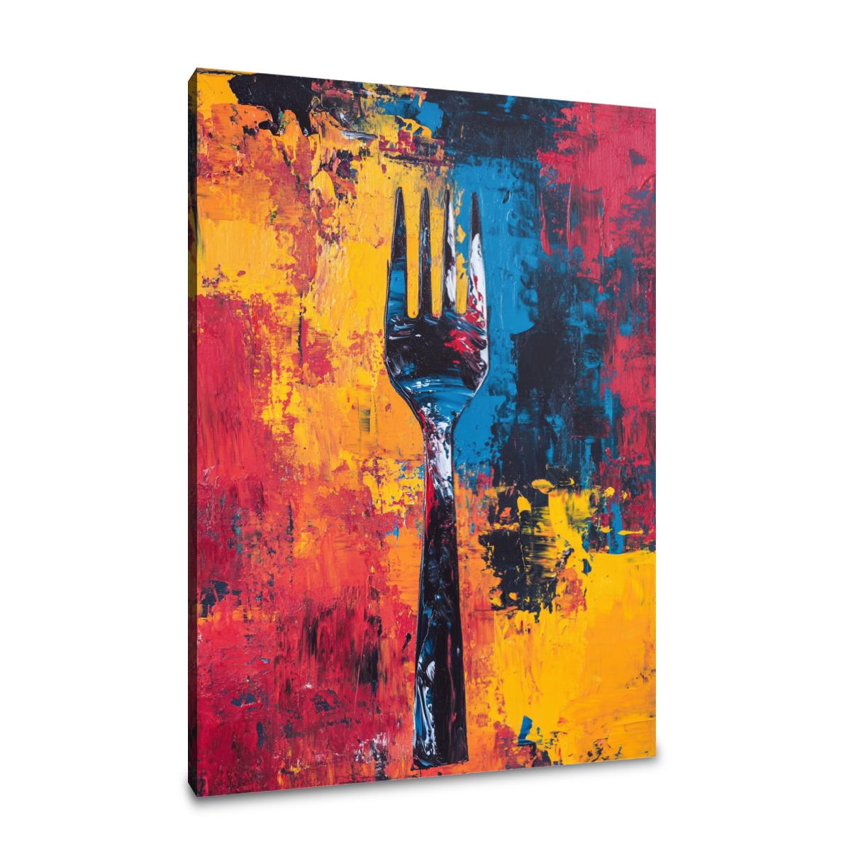 Fork in Colour Canvas