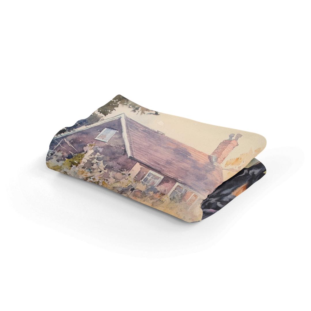 Doberman Sunset Garden Blanket