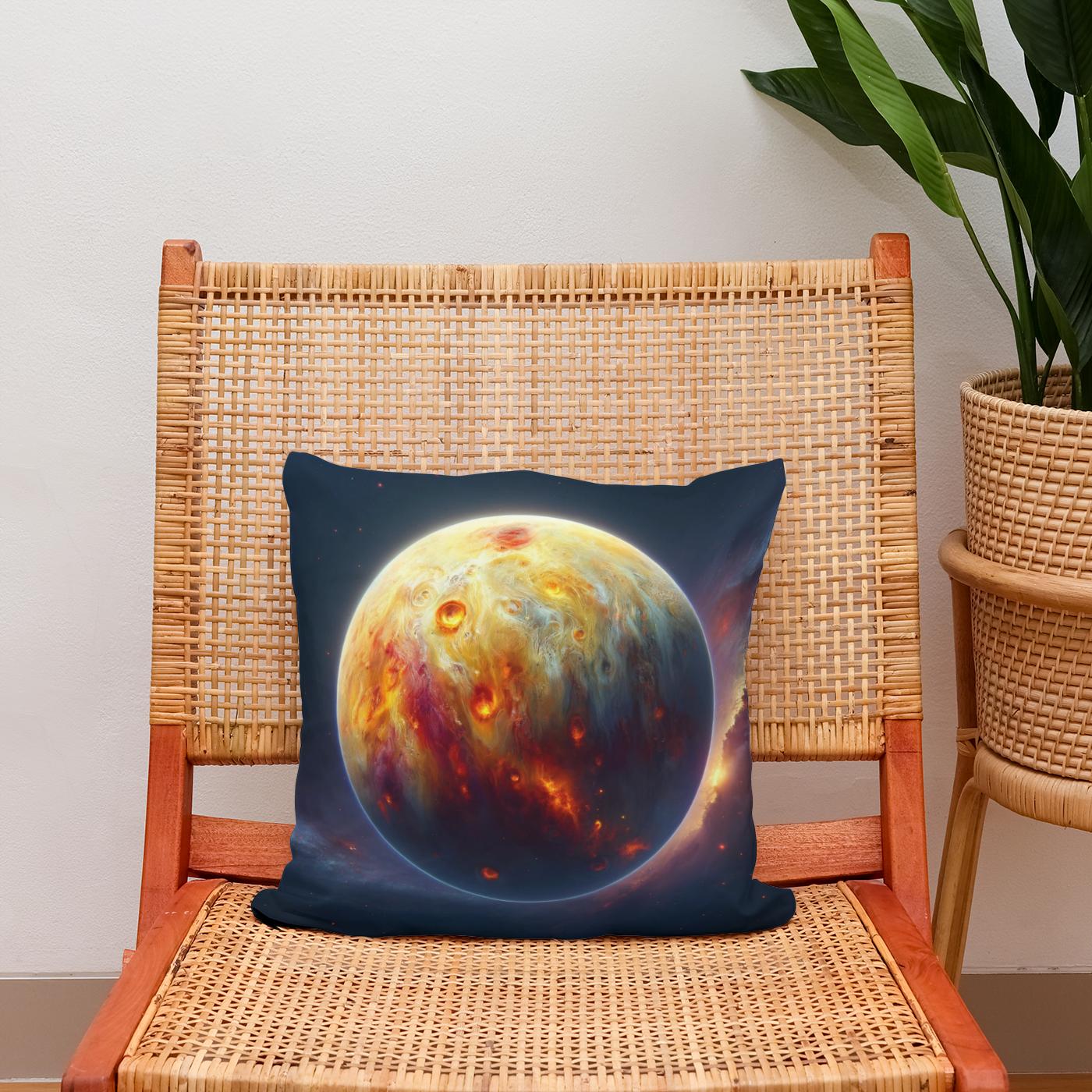Io's Volcanic Splendor Cotton Cushion